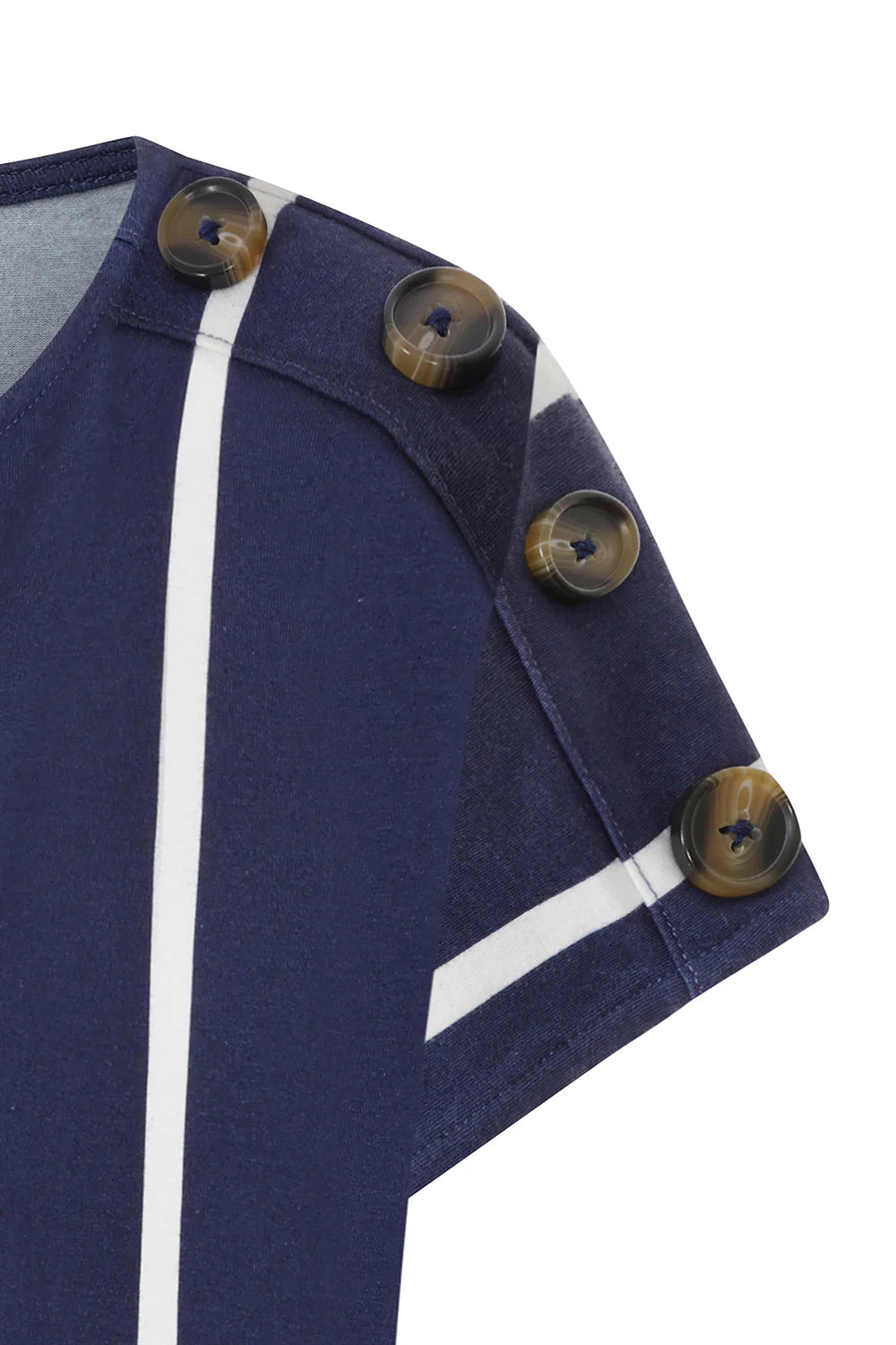 Alice Collins Button Shoulder Top - The Coastal Boutique
