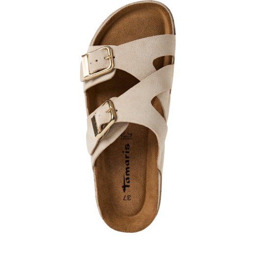 Tamaris Leather Buckled Sliders image 1