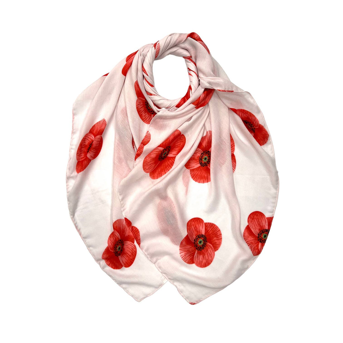 Poppy flower print on lightweight cotton mix scarf - The Coastal Boutique
