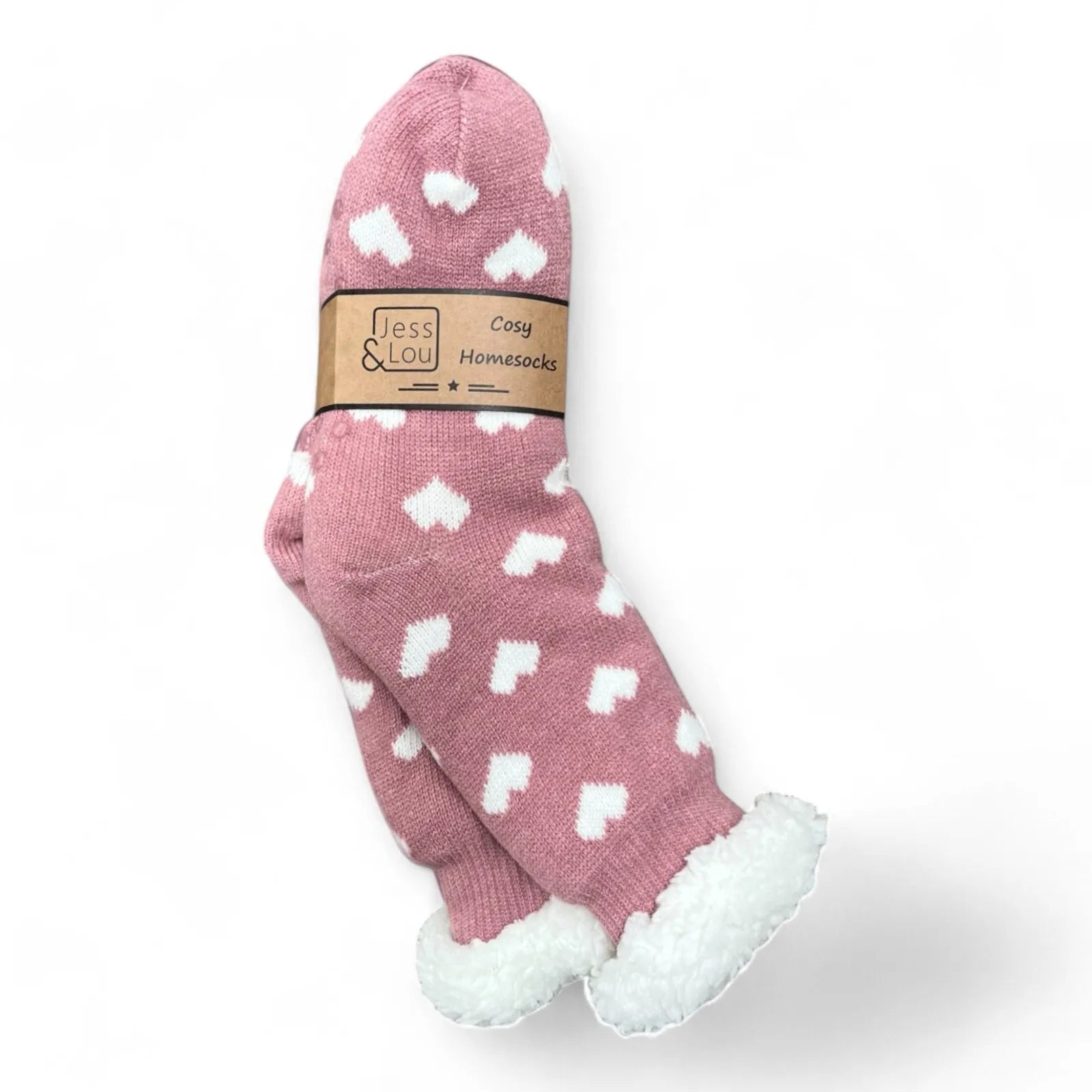 Fleece Lined Heart Slipper Socks image 0