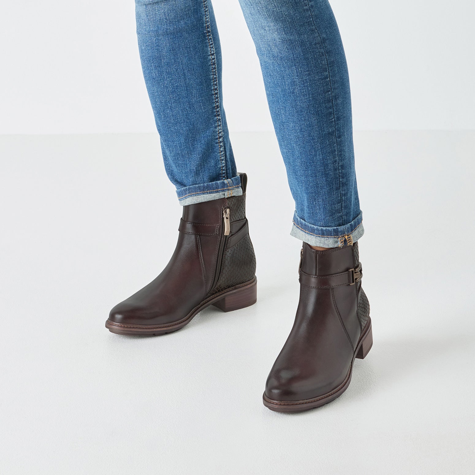 Tamaris Leather Snakeskin Effect Ankle Boots image 0