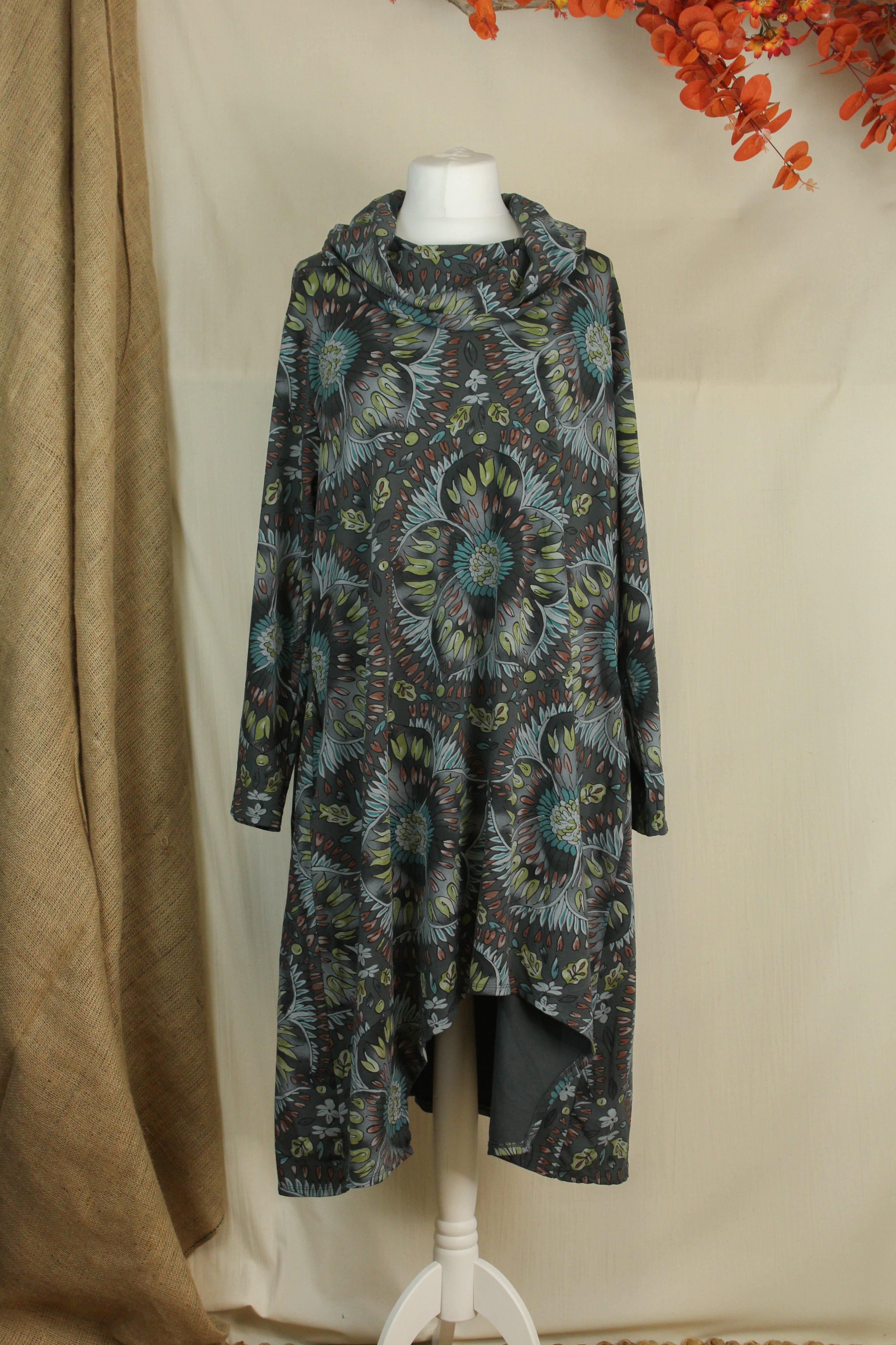Plus Size Floral Cowl Neck Midi Dress image 6