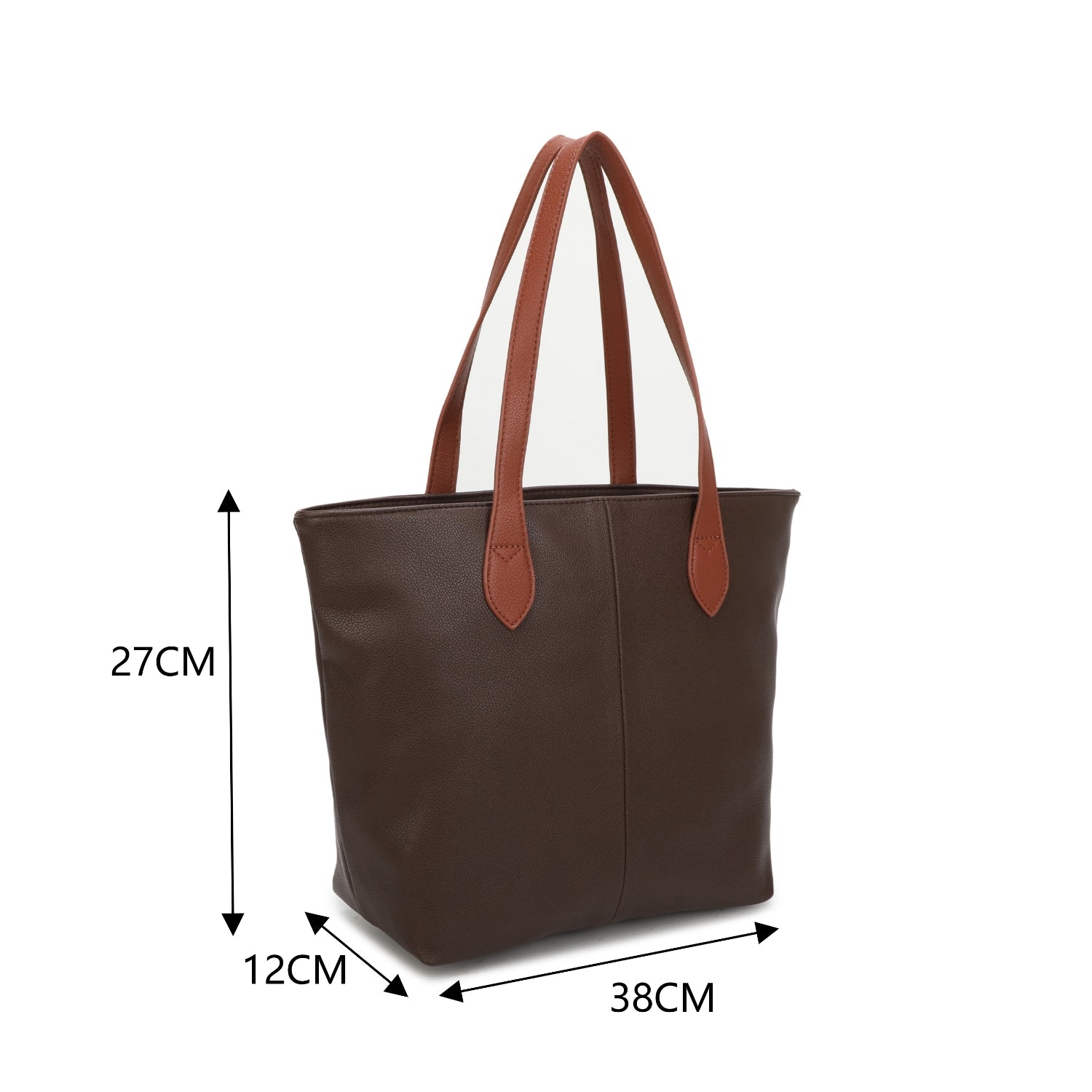 Faux Leather Shopper Tote Handbag - The Coastal Boutique