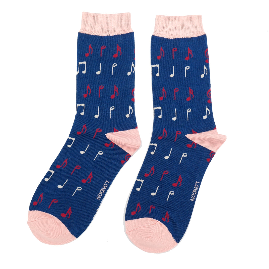 Women's Bamboo Socks - Musical Notes image 1