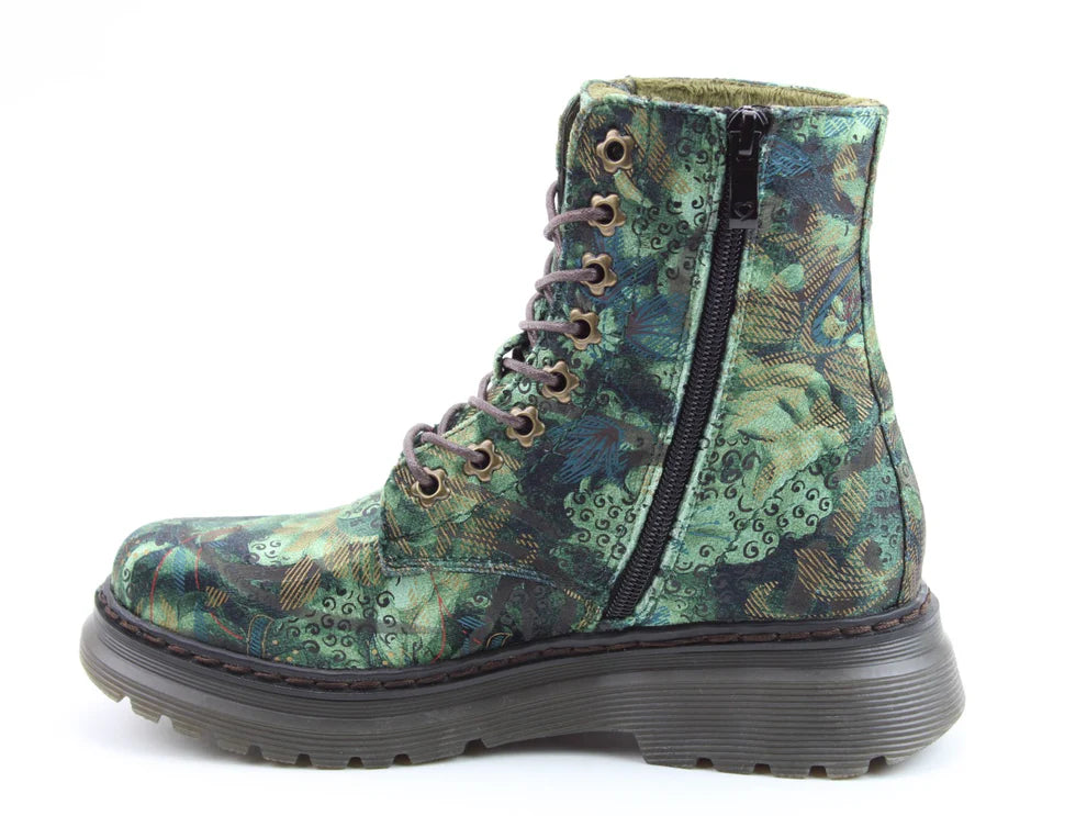 Heavenly Feet Eva Forest Green Velour Boots image 1