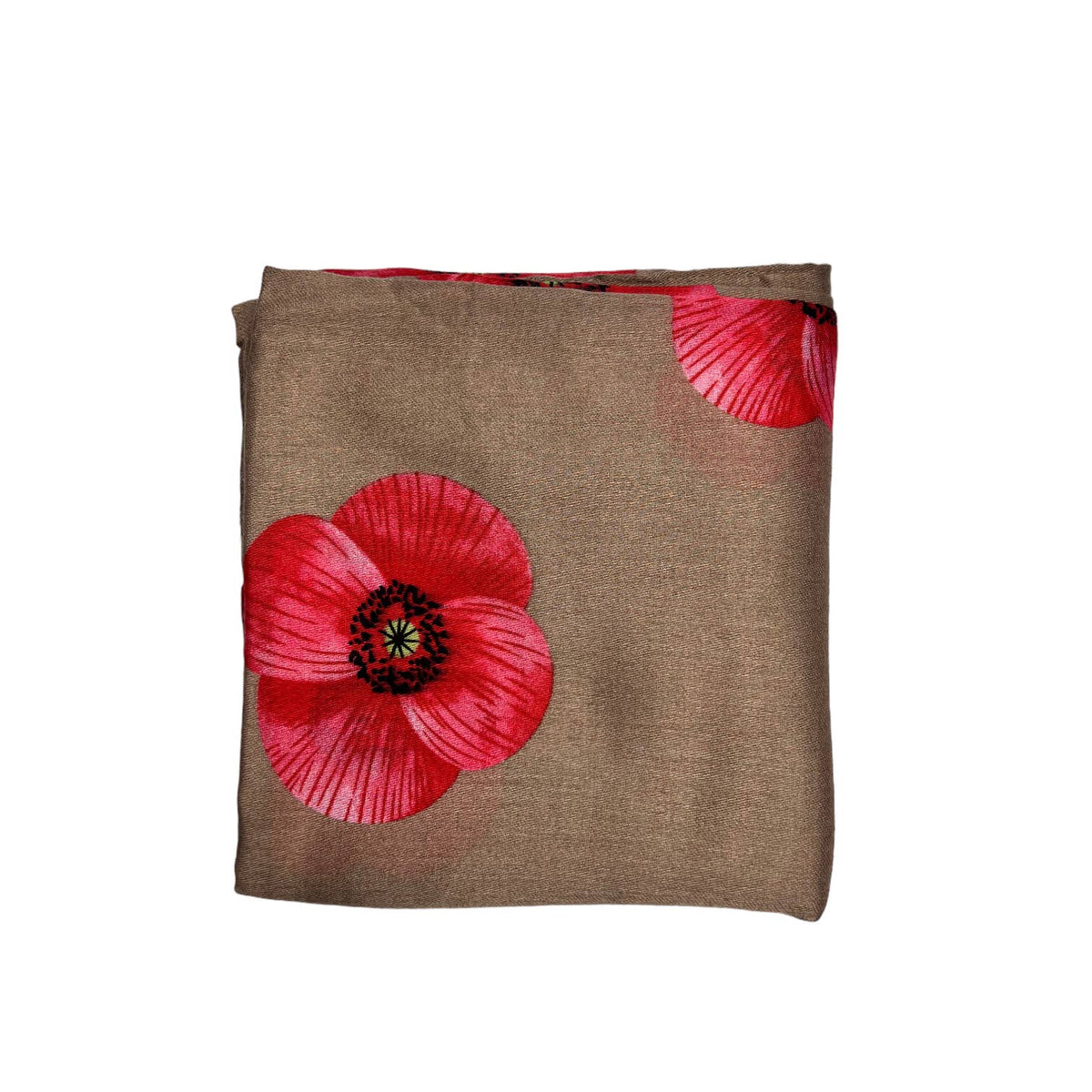 Poppy flower print on lightweight cotton mix scarf - The Coastal Boutique