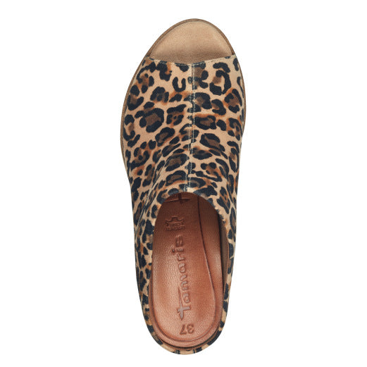 Tamaris Leather Leopard Print Mules image 2