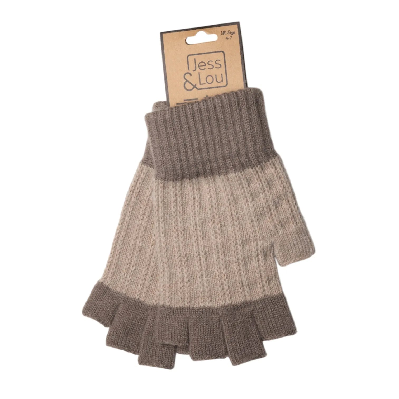 Block Knit Fingerless Gloves image 0