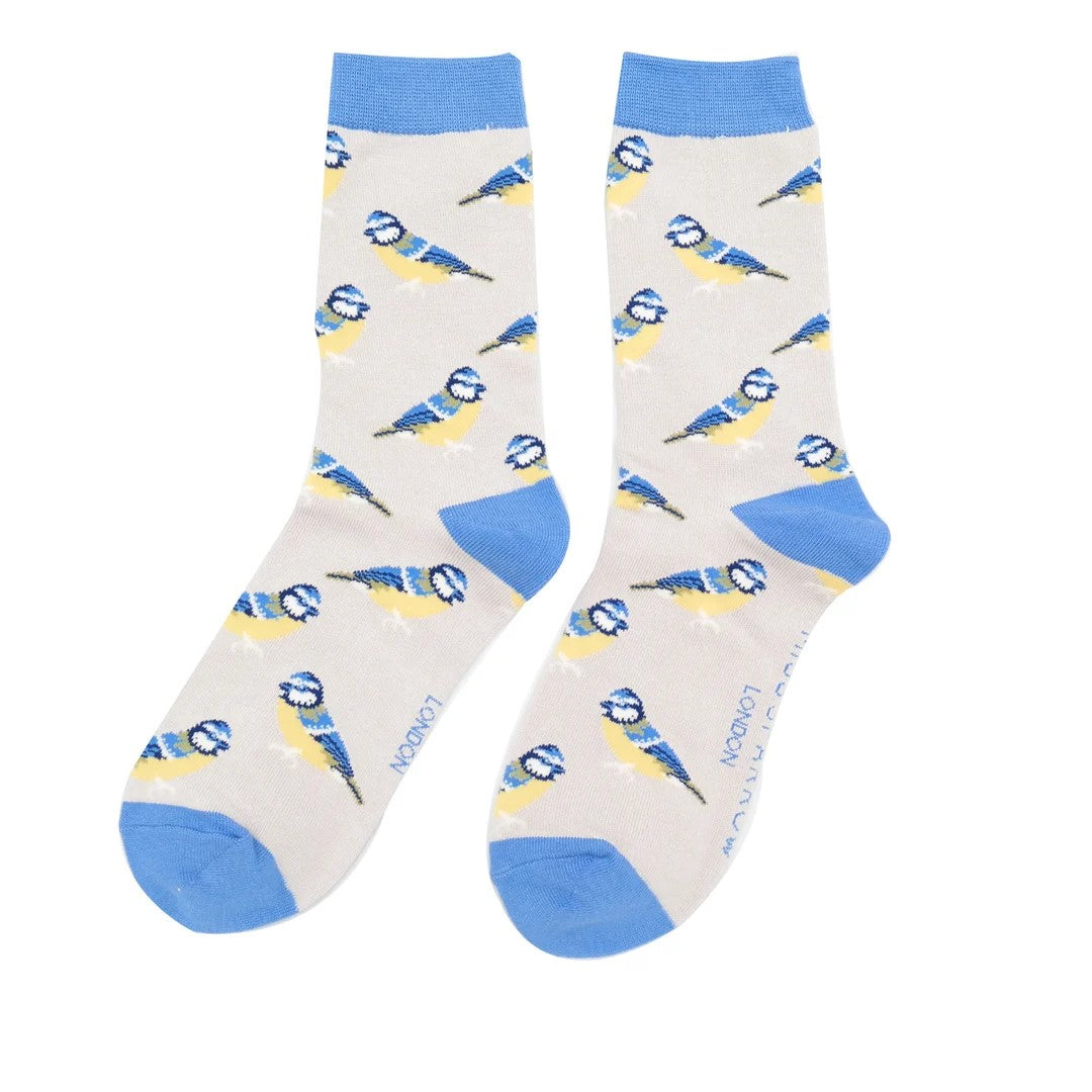 Women's Bamboo Socks - Blue Tit Birds image 1