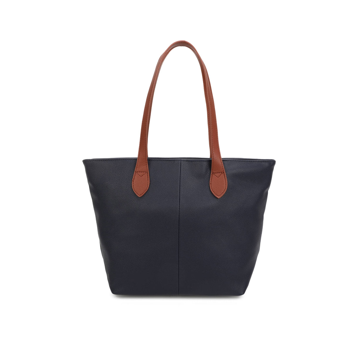 Two-tone handle tote bag in Navy, Teal, Dark Grey and Coffee - product view 2