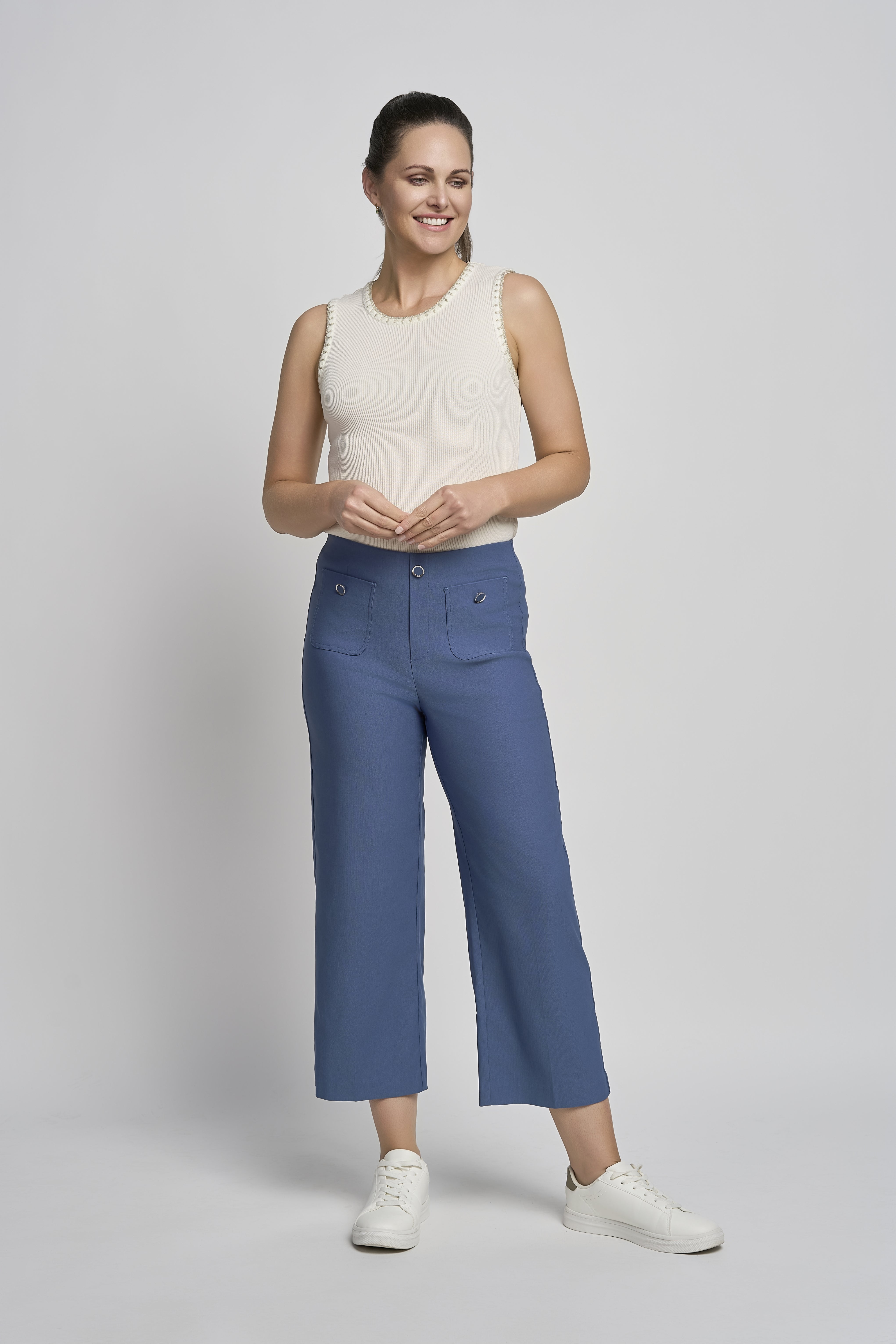 Pinns Wide Leg Culotte Trousers - The Coastal Boutique