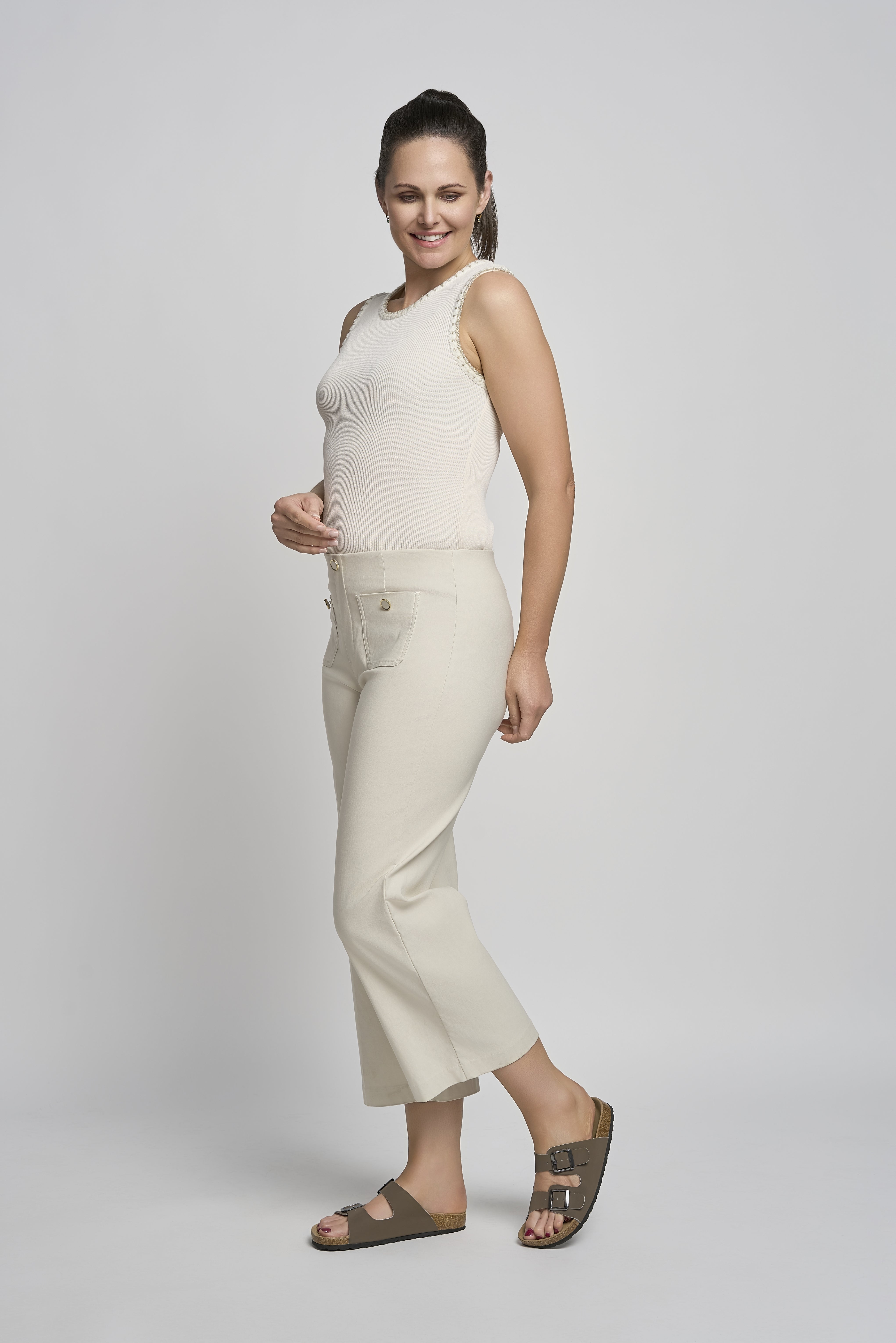 Pinns Wide Leg Culotte Trousers - The Coastal Boutique