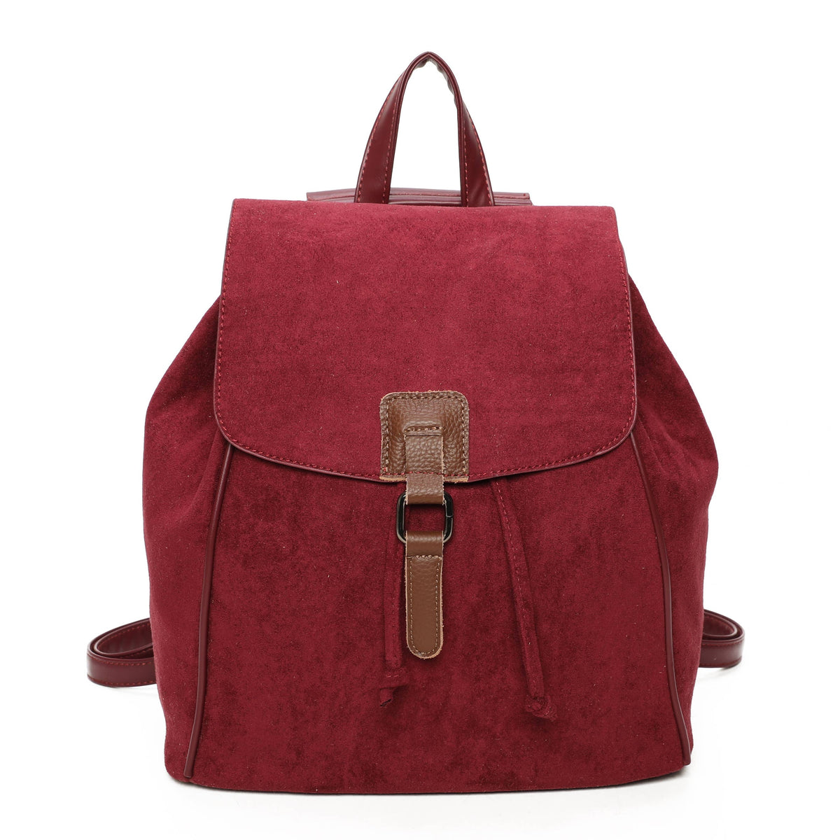 Suede-style flap backpack in Grey, Navy and Black - product view 7