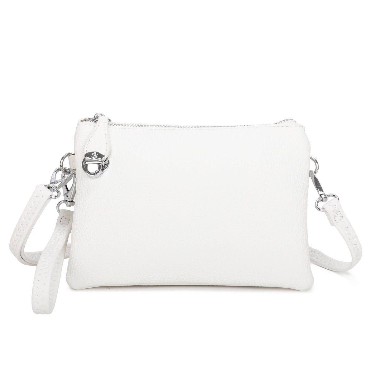 Double-zip crossbody pouch bag in Brown, Coffee, Teal and Navy - product view 11
