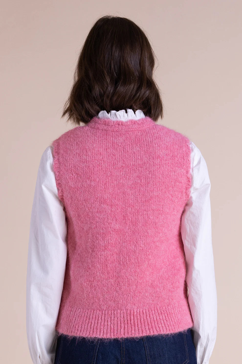 Saige Pink Scallop Edge Knitted Vest image 1