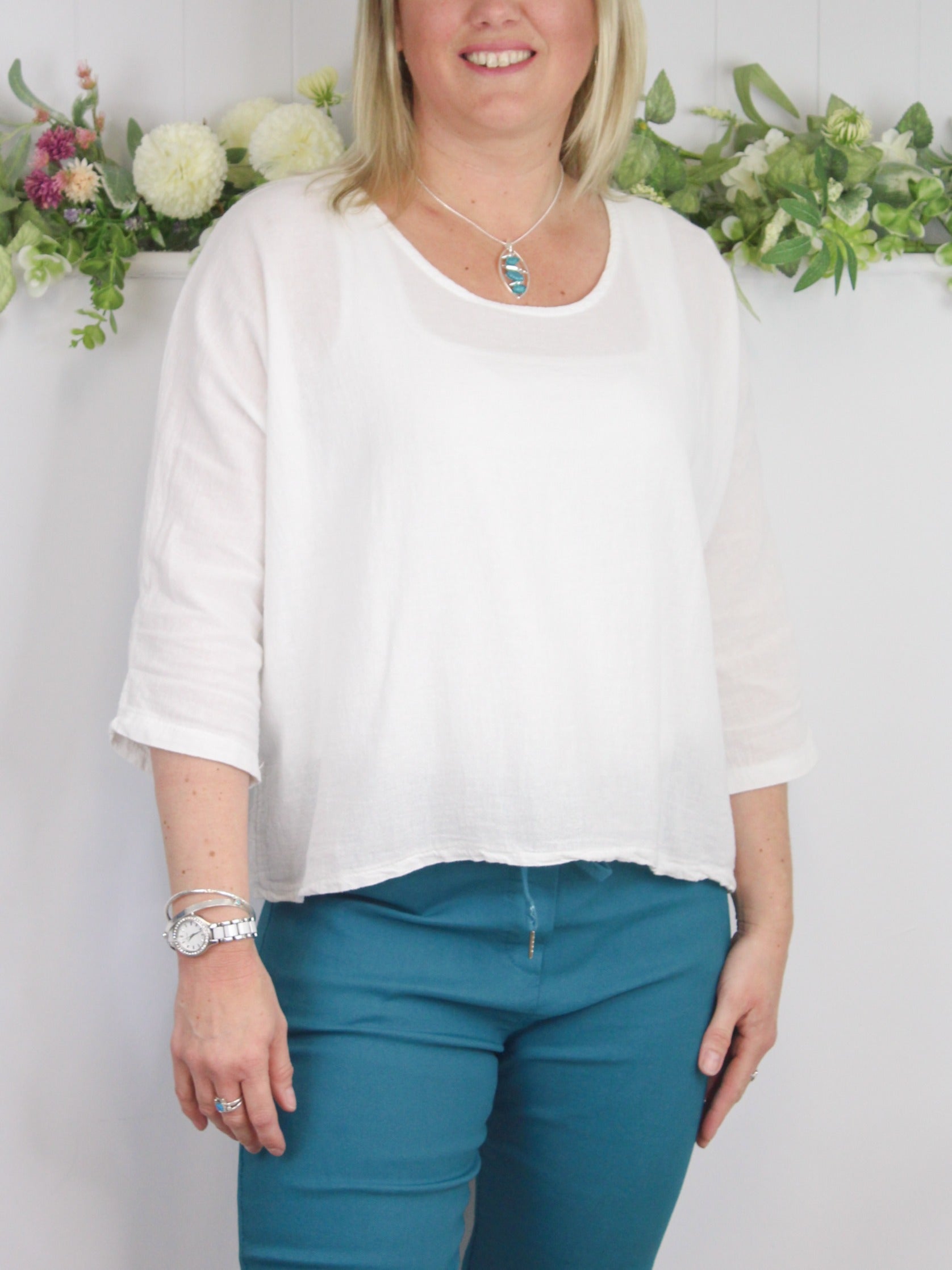 Linen Mix Cropped Top image 0