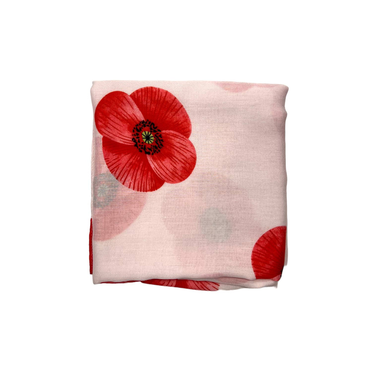 Poppy flower print on lightweight cotton mix scarf - The Coastal Boutique