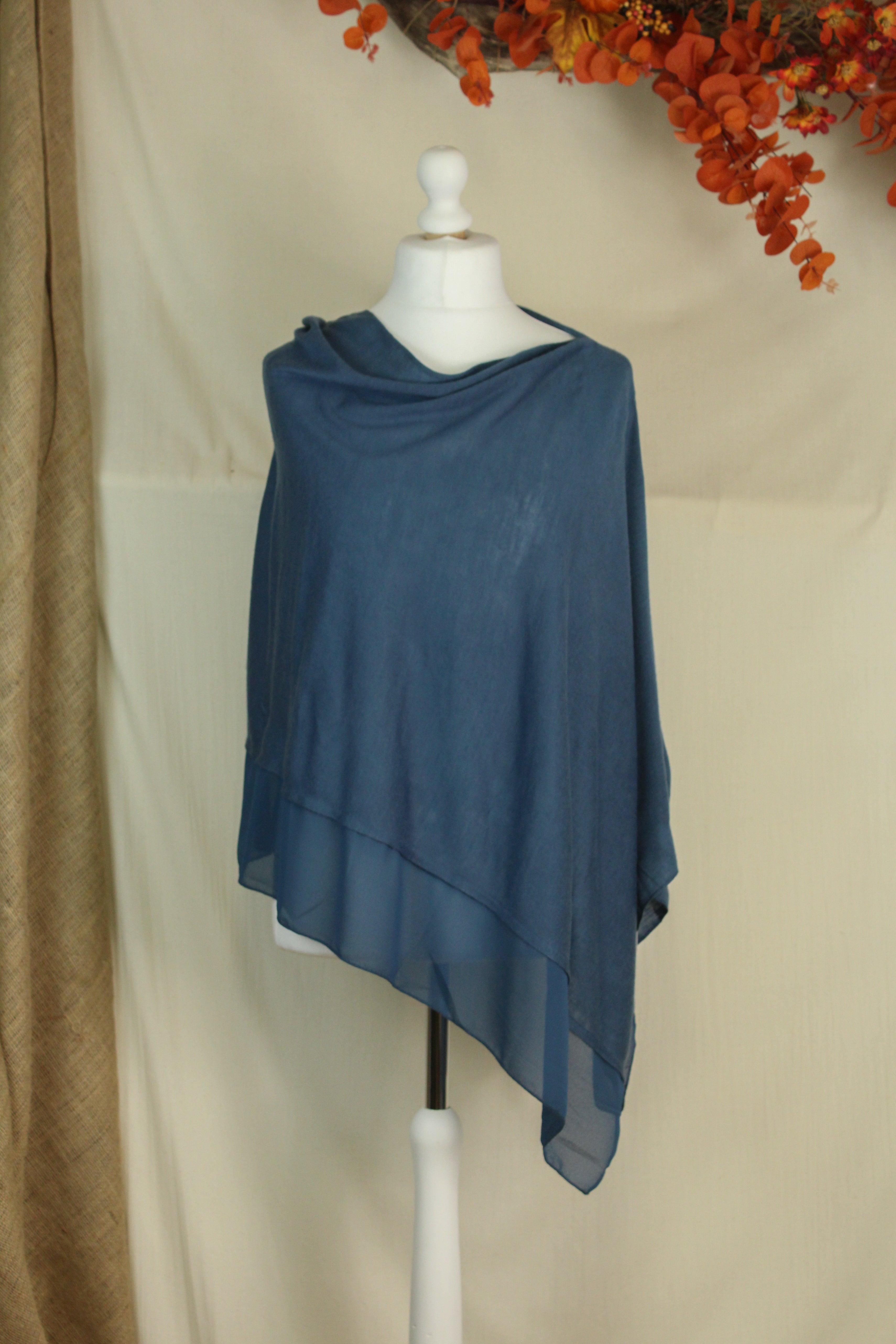 Lightweight Poncho - Denim Blue image 0