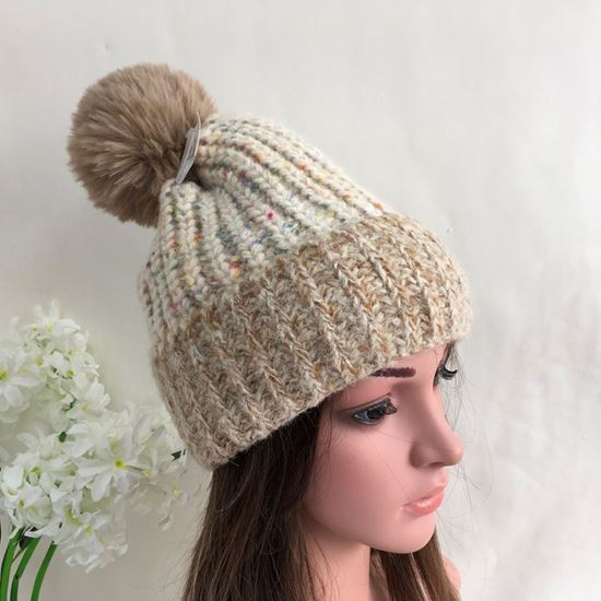 Speckle Knit Fleece Lined Bobble Hat image 0