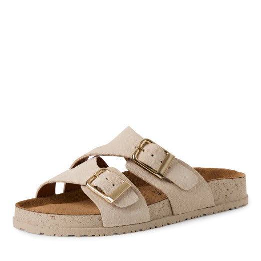 Tamaris Leather Buckled Sliders image 0