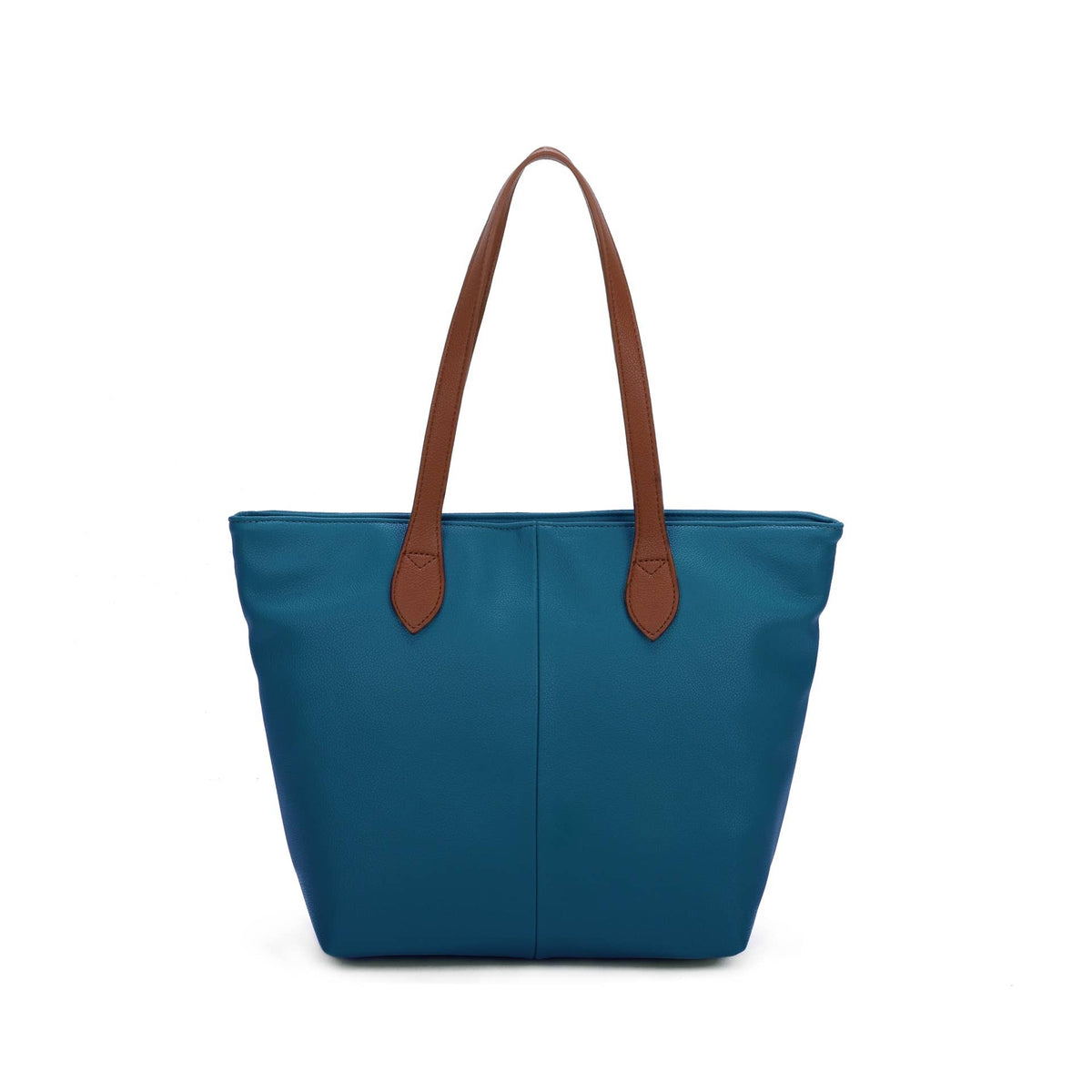 Two-tone handle tote bag in Navy, Teal, Dark Grey and Coffee - product view 3