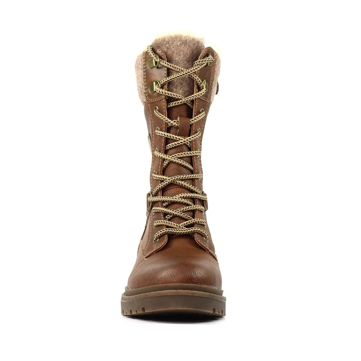 Side view of Cambridge tan waterproof calf boot with practical side zip