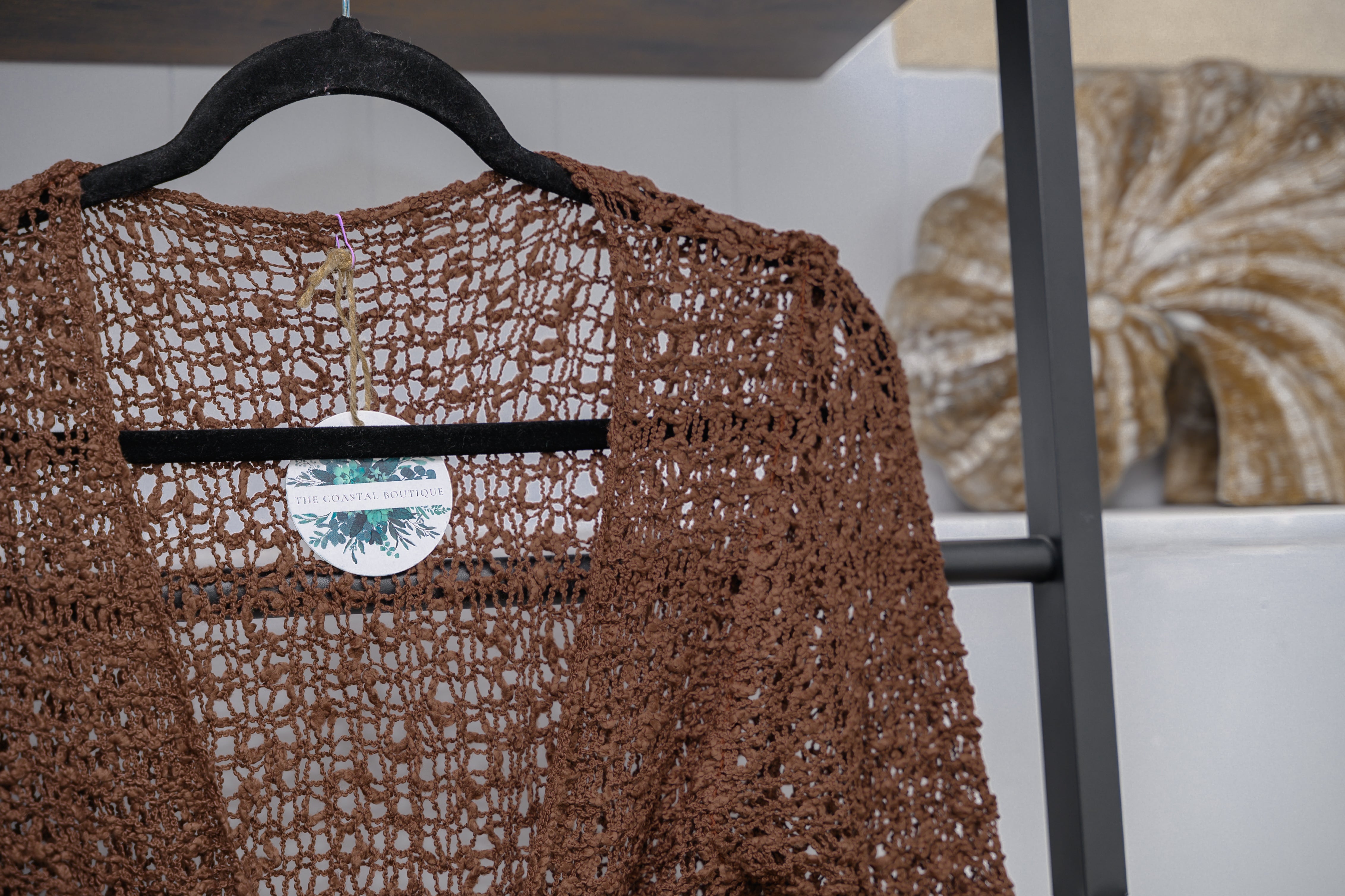 Popcorn Ikat Lightweight Knit Summer Tie Front Cardigan - The Coastal Boutique