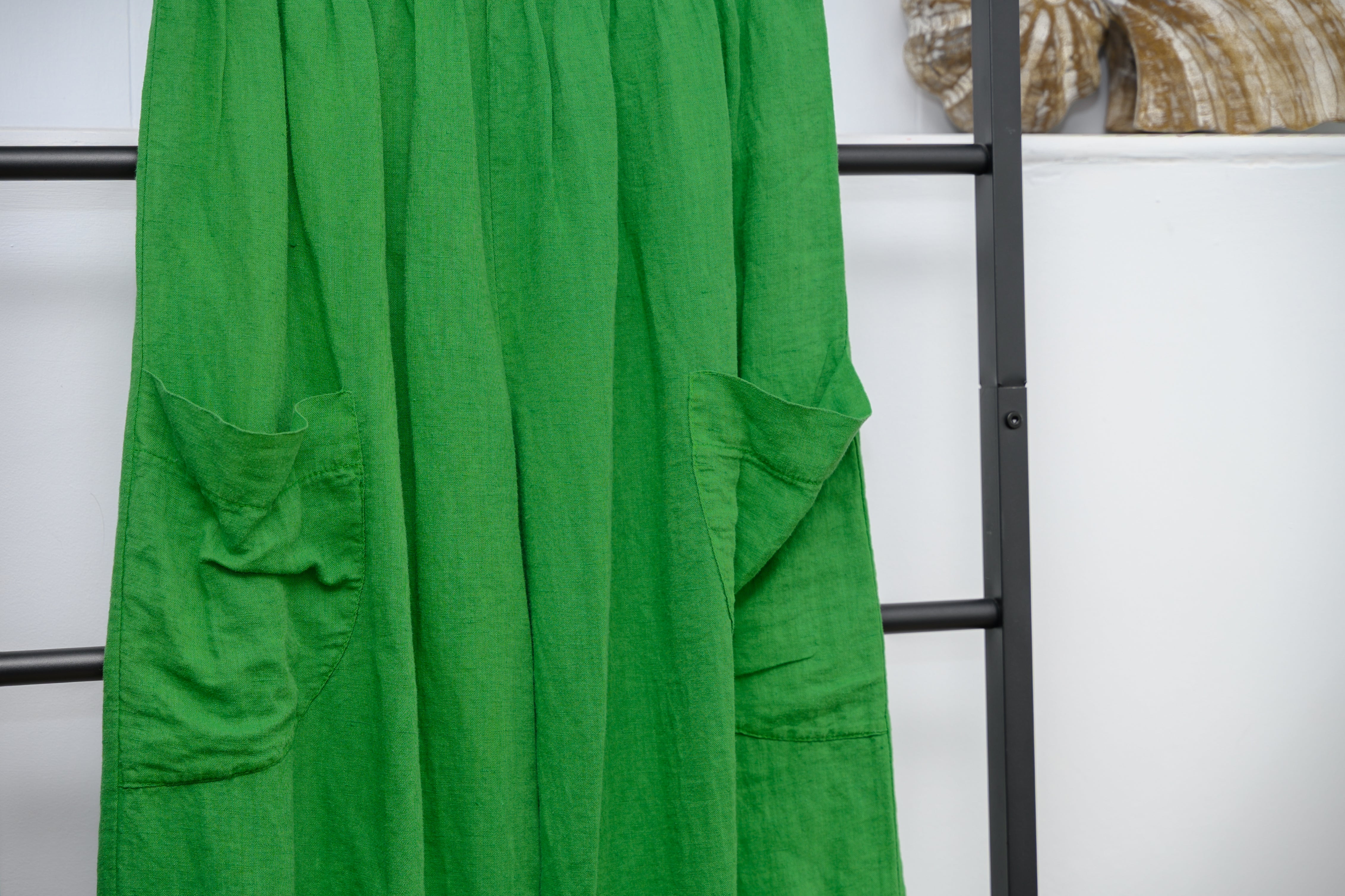 Pure Linen 3/4 Wide Leg Trousers