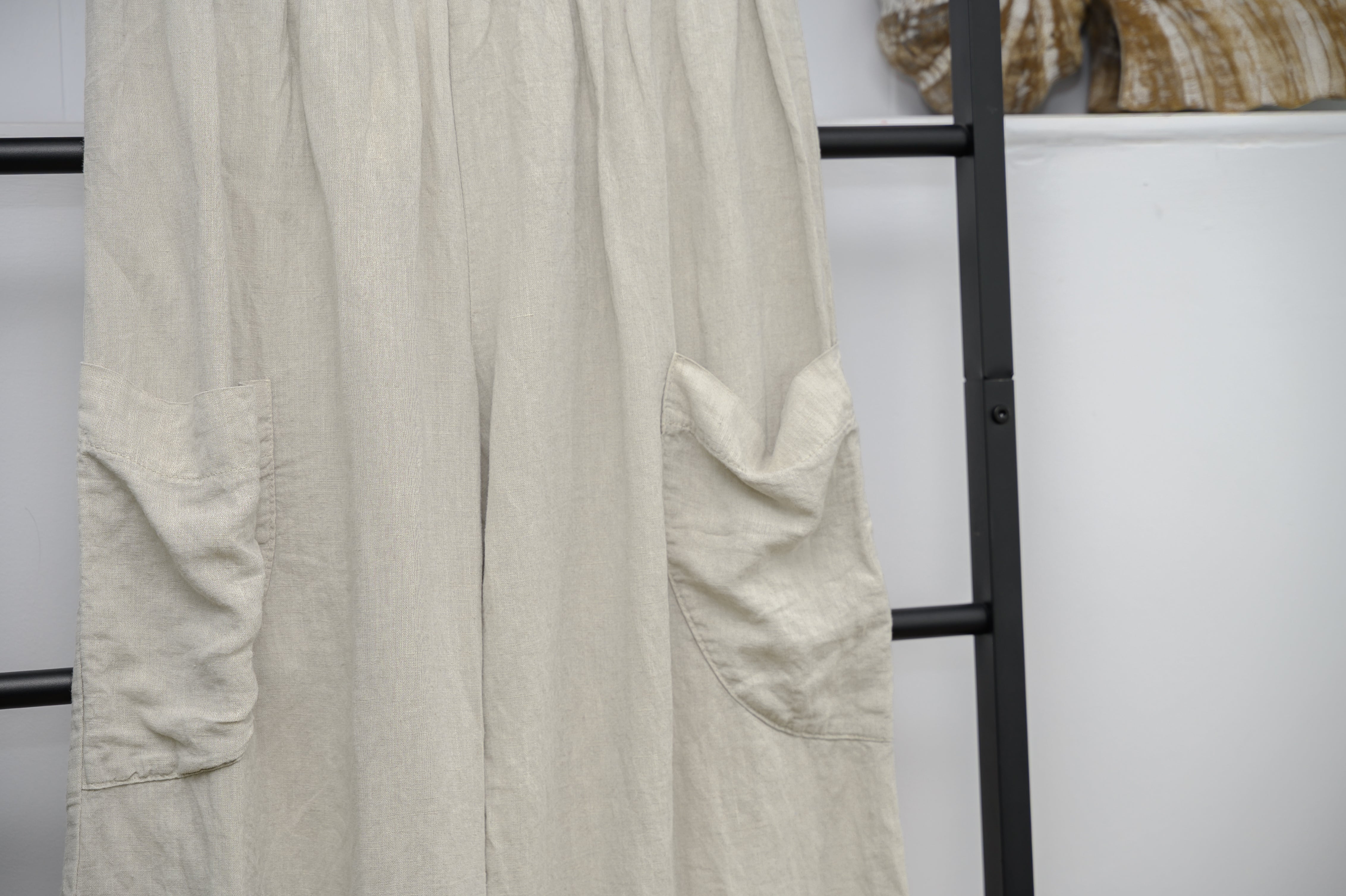 Pure Linen 3/4 Wide Leg Trousers