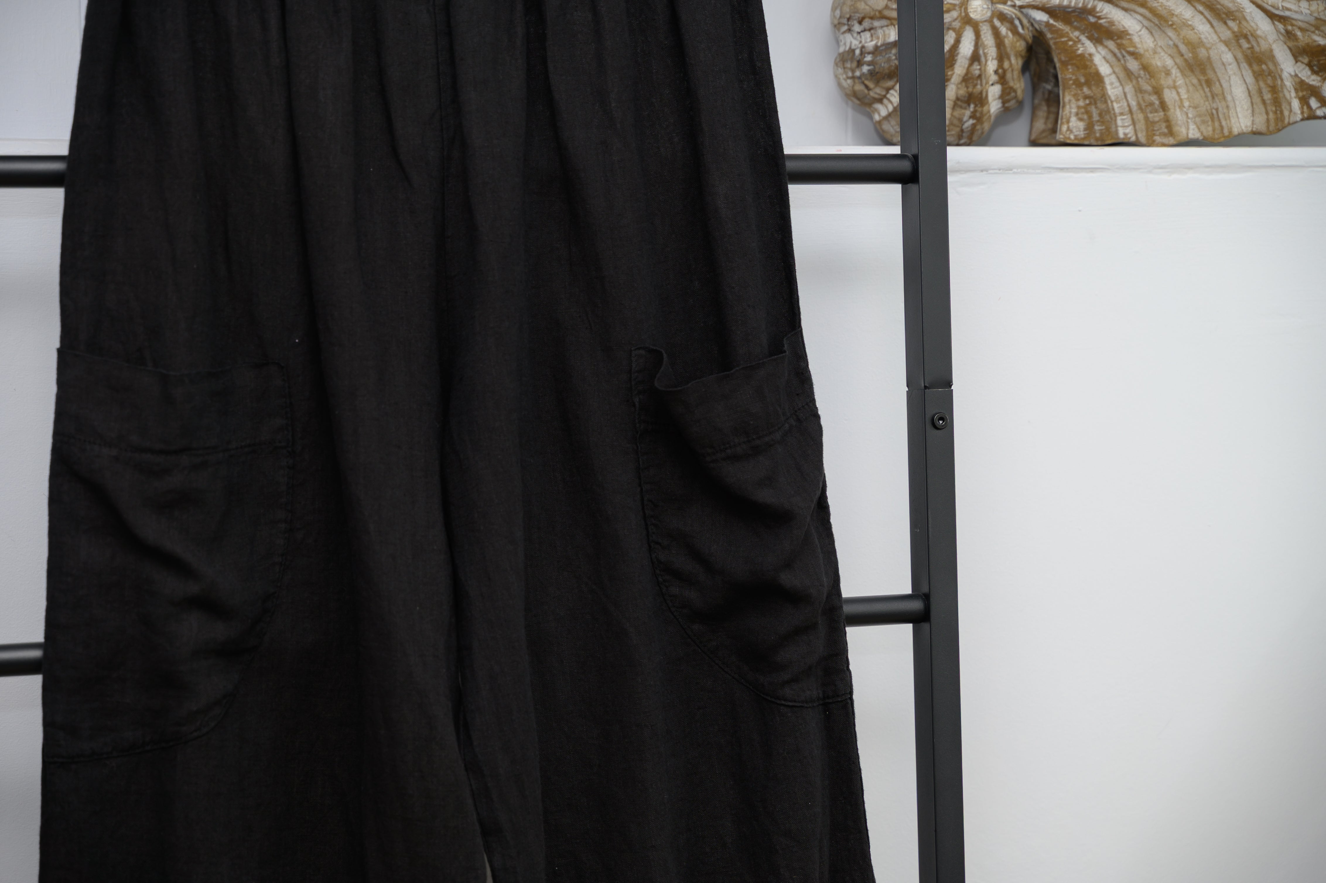 Pure Linen 3/4 Wide Leg Trousers