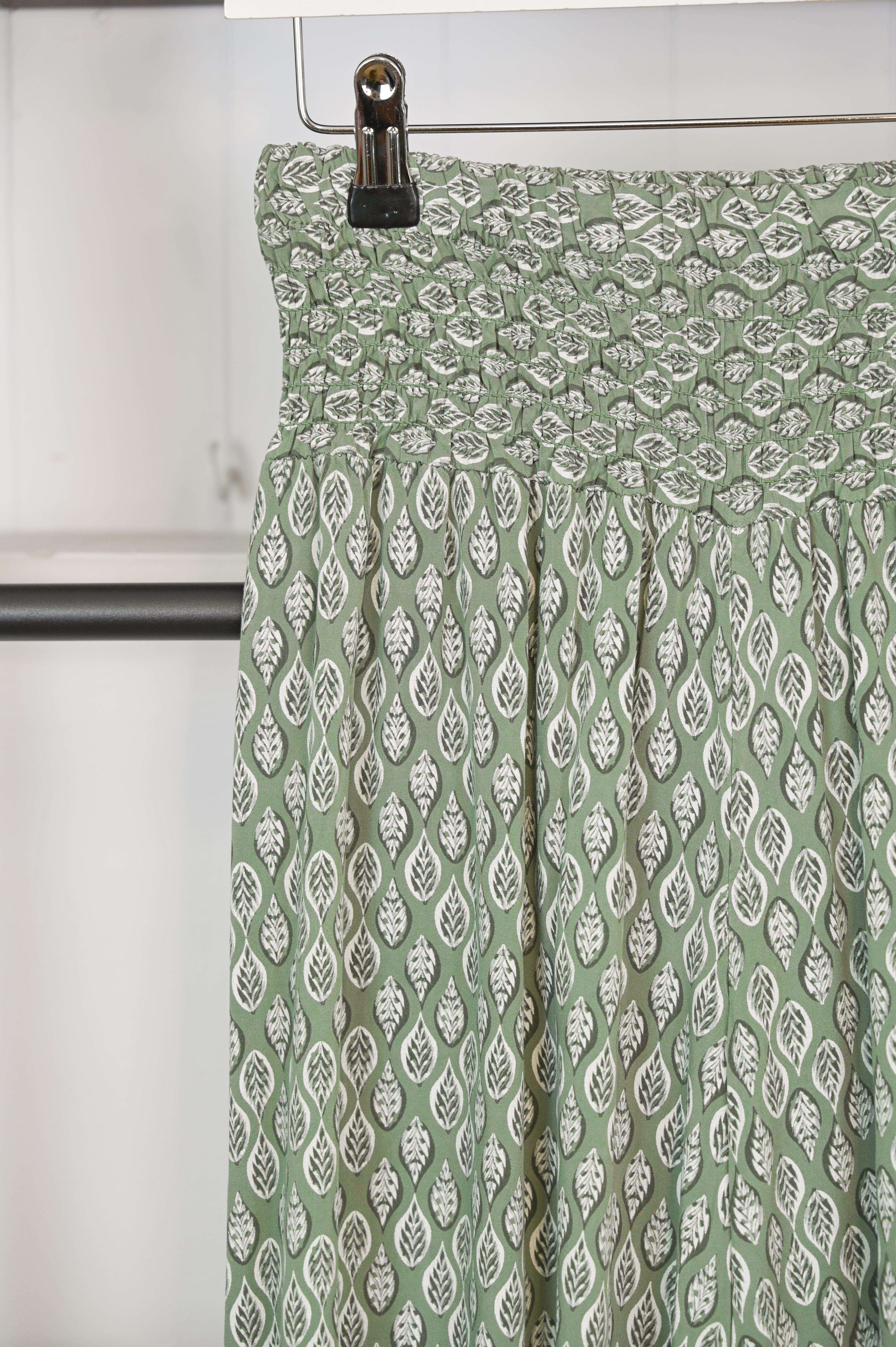 Leaf Print Super Wide Leg Palazzo Trousers - The Coastal Boutique