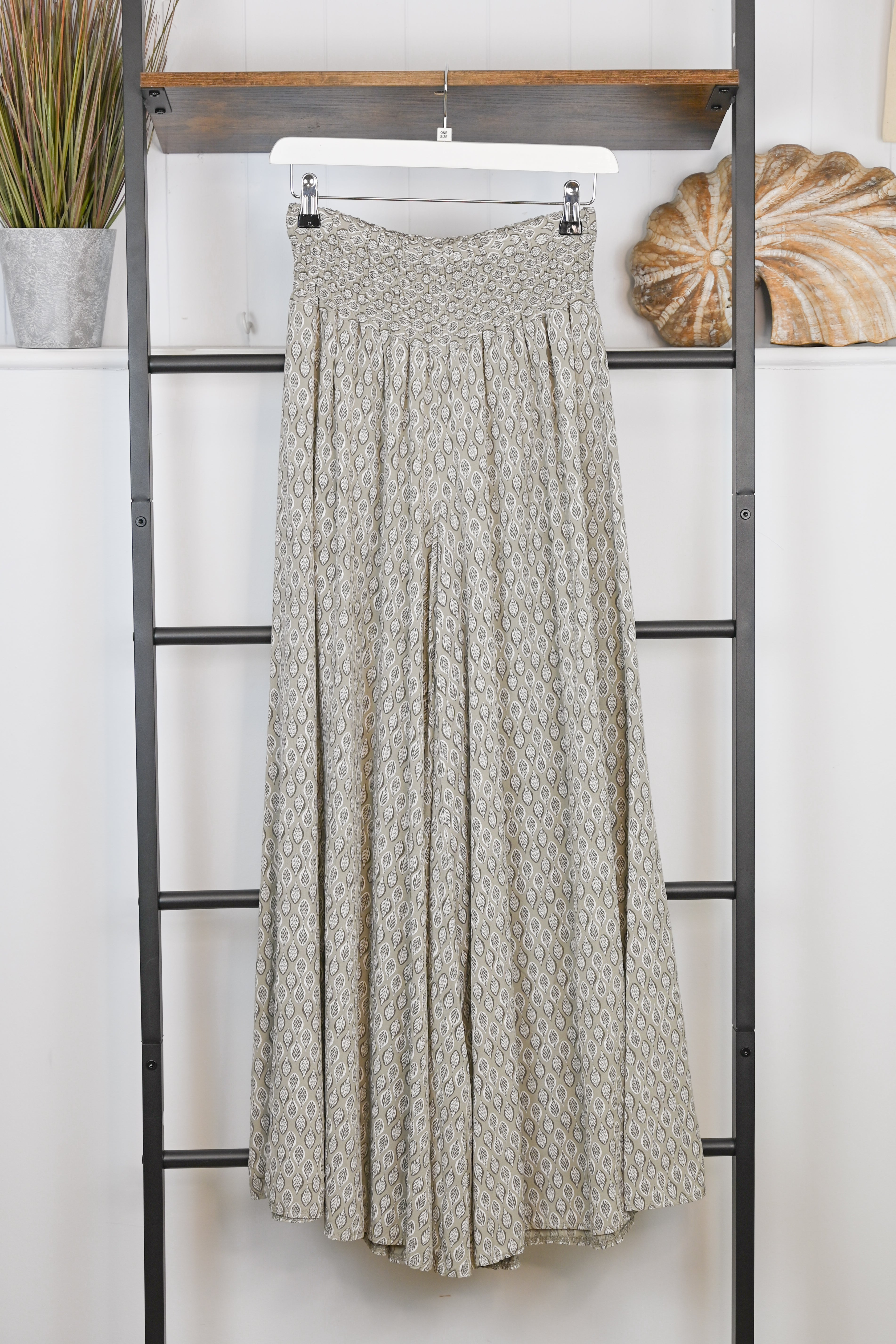 Leaf Print Super Wide Leg Palazzo Trousers - The Coastal Boutique