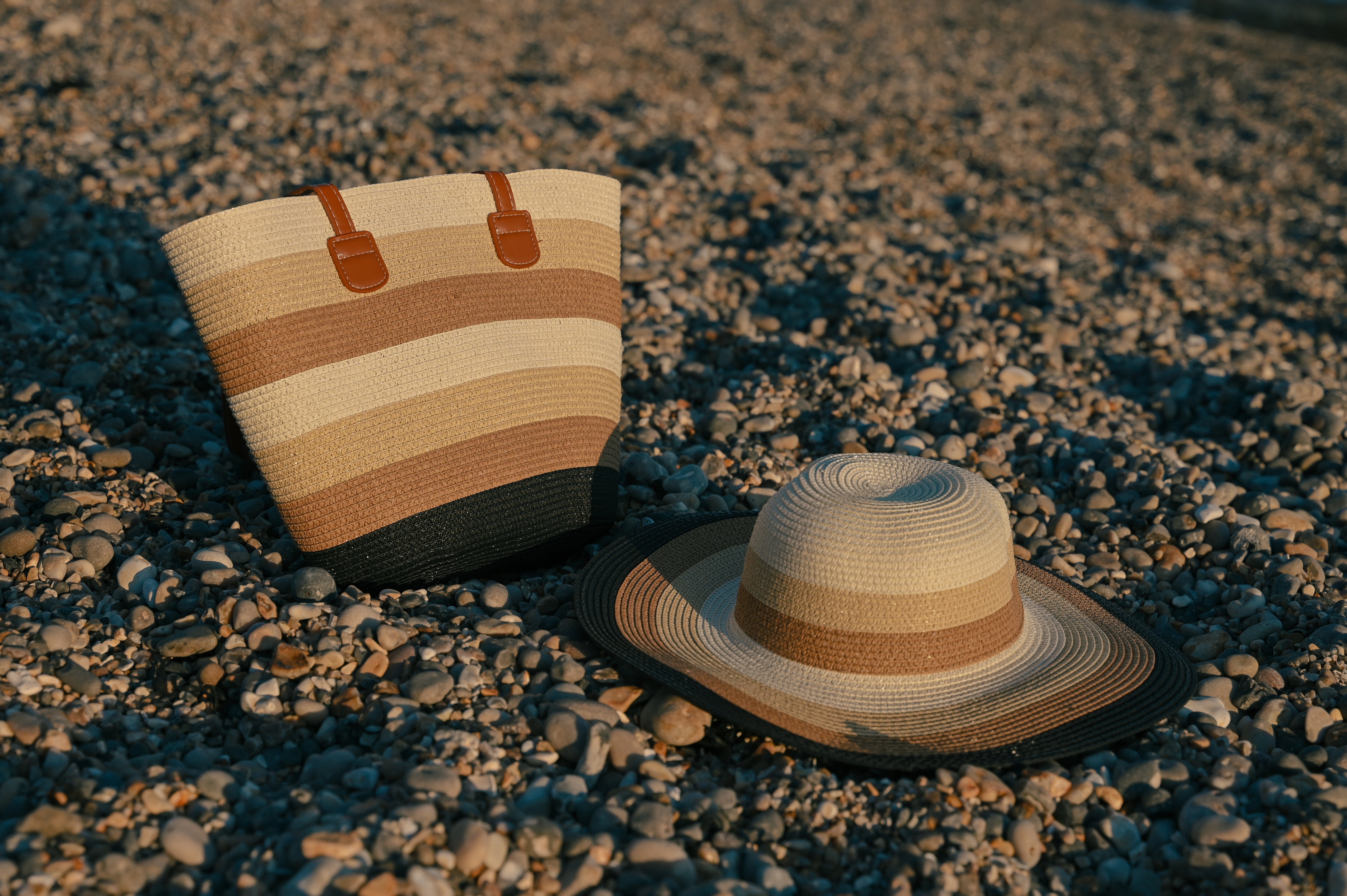 Striped Woven Adjustable Sun Hat - The Coastal Boutique