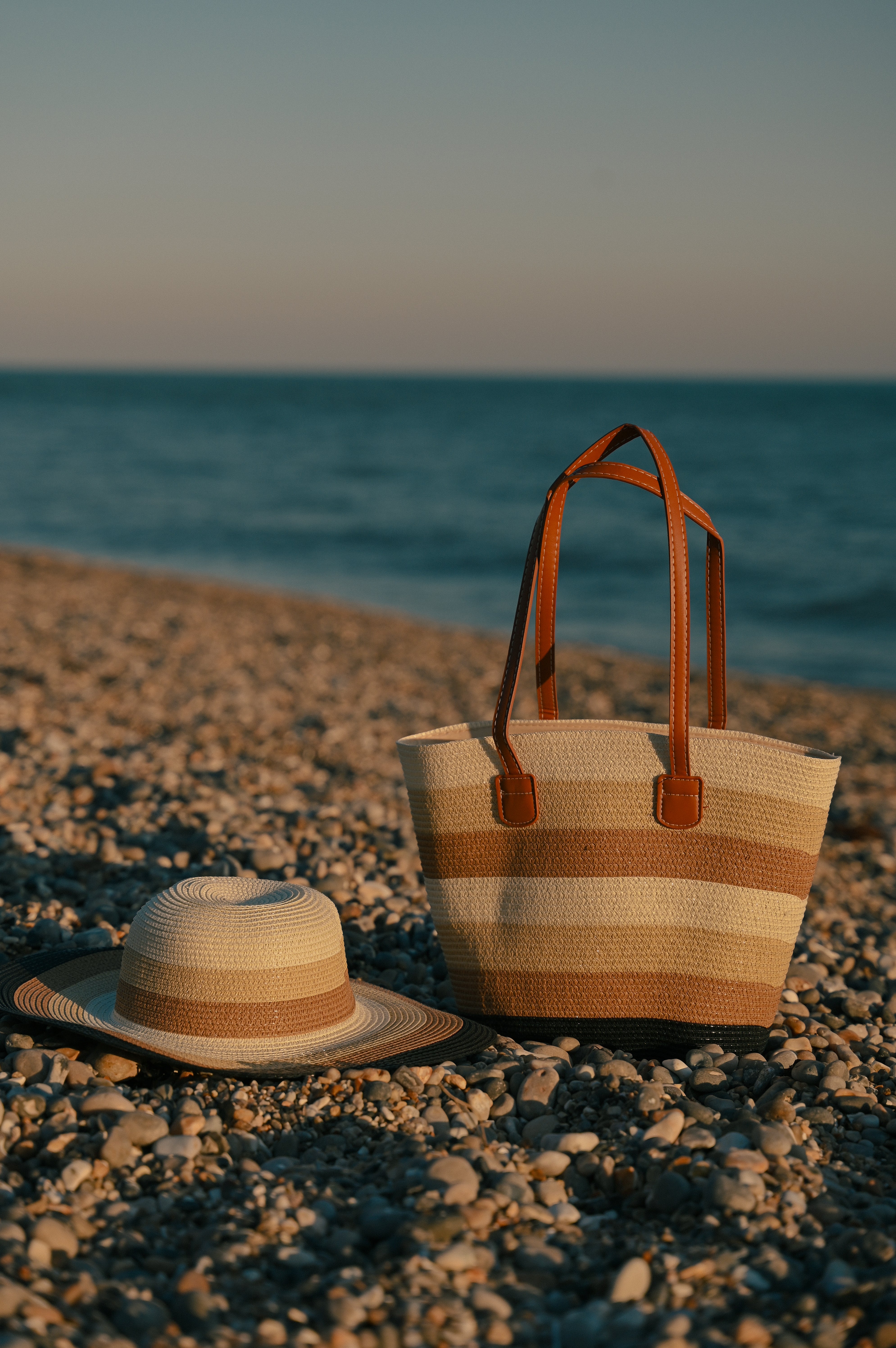 Striped Woven Adjustable Sun Hat - The Coastal Boutique