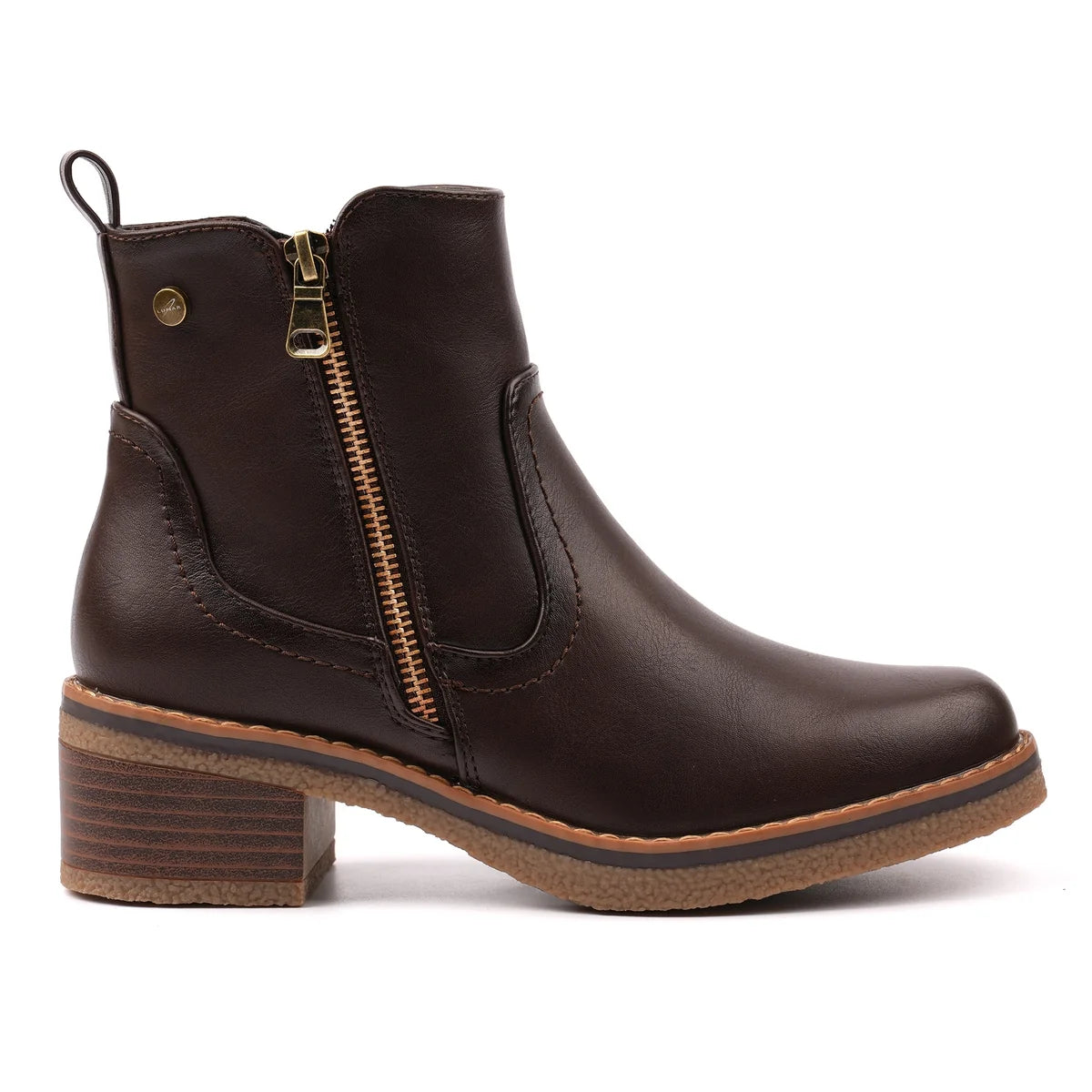 Lunar Heaven brown ankle boot with side zip