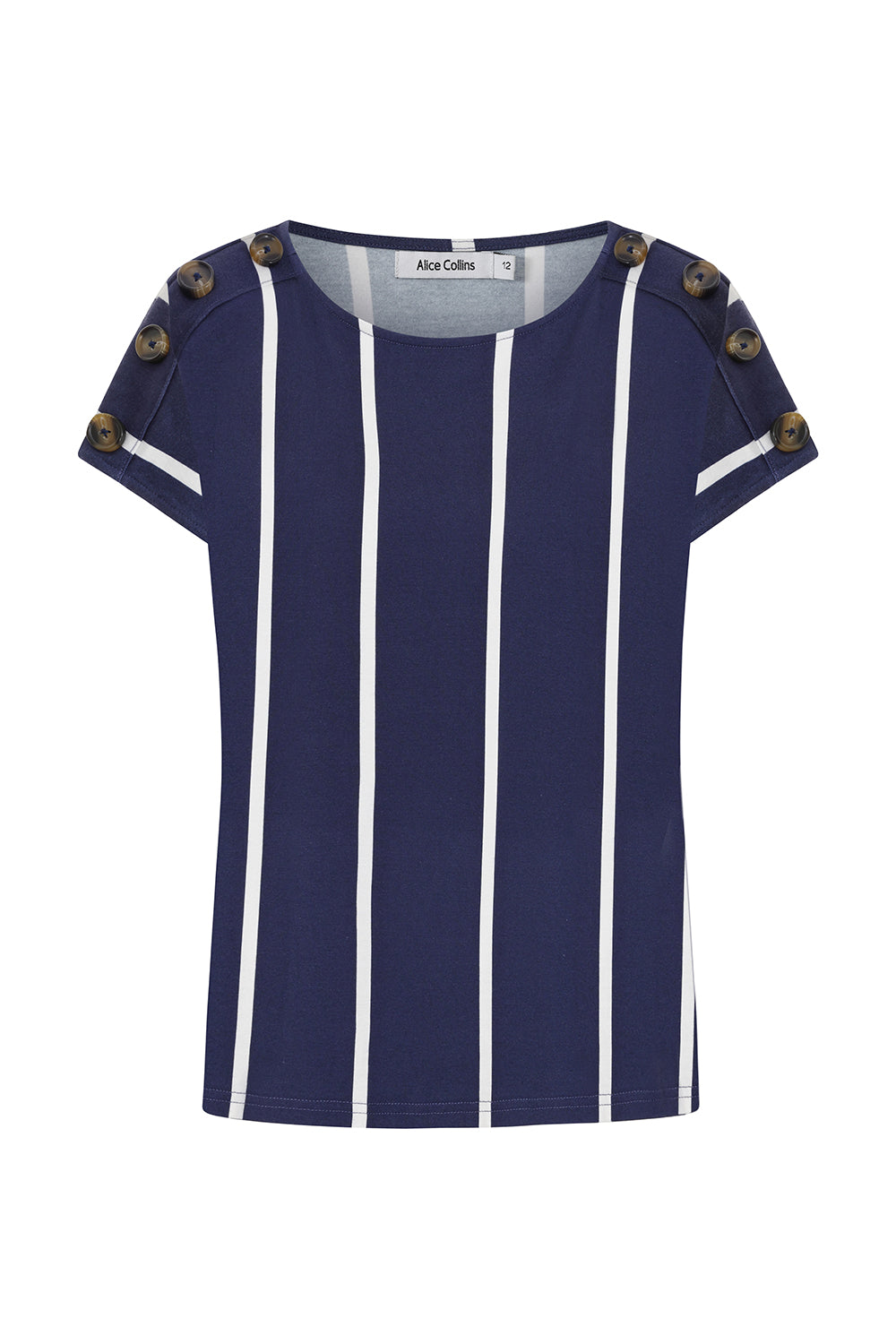 Alice Collins Button Shoulder Top - The Coastal Boutique