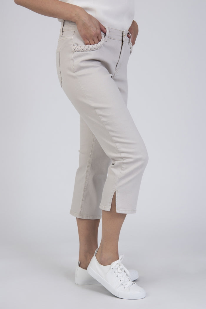 Jessica Graaf 3/4 Length Plait Detail Jeans - The Coastal Boutique