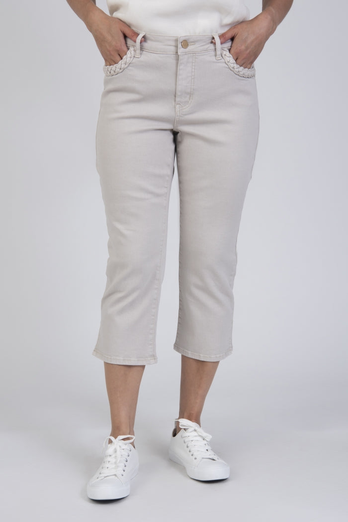 Jessica Graaf 3/4 Length Plait Detail Jeans - The Coastal Boutique