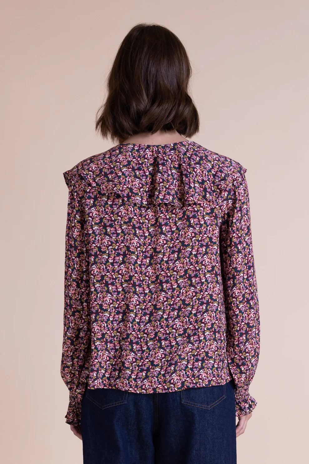 Saige Ditsy Floral Frill Neck Blouse image 1