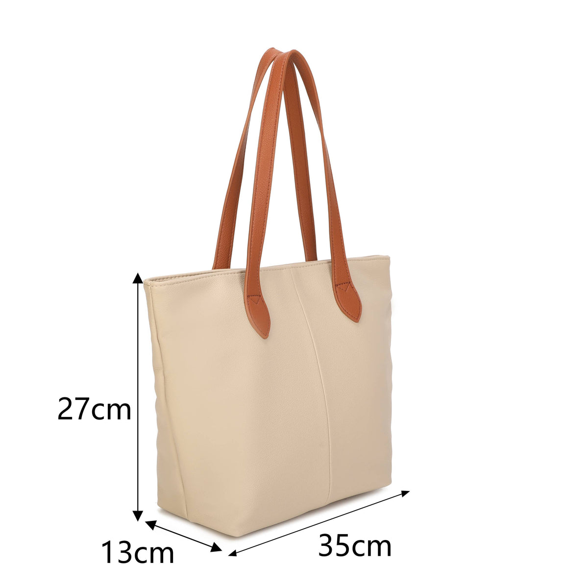 Two-tone handle tote bag in Navy, Teal, Dark Grey and Coffee - product view 16