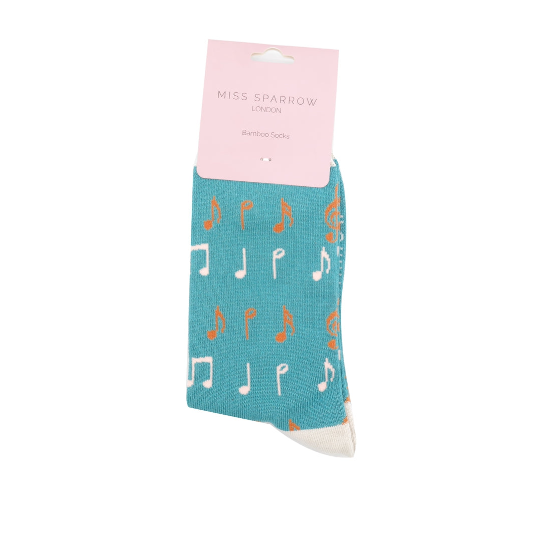 Women's Bamboo Socks - Musical Notes image 2