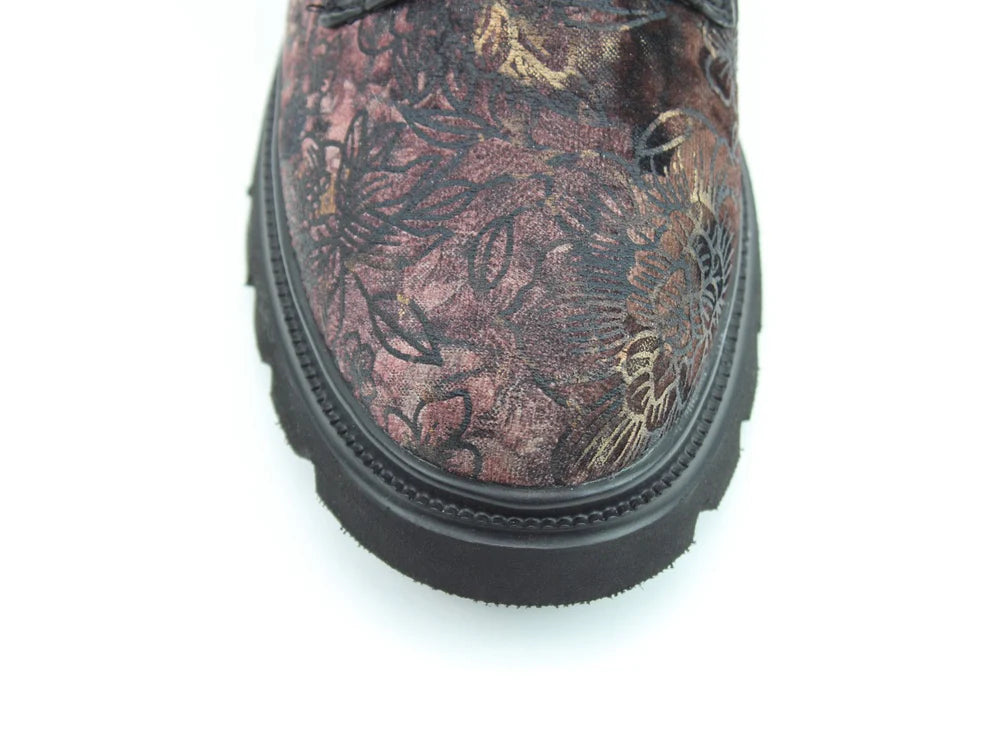 Heavenly Feet Florie Velour Panel Lace-up Boots