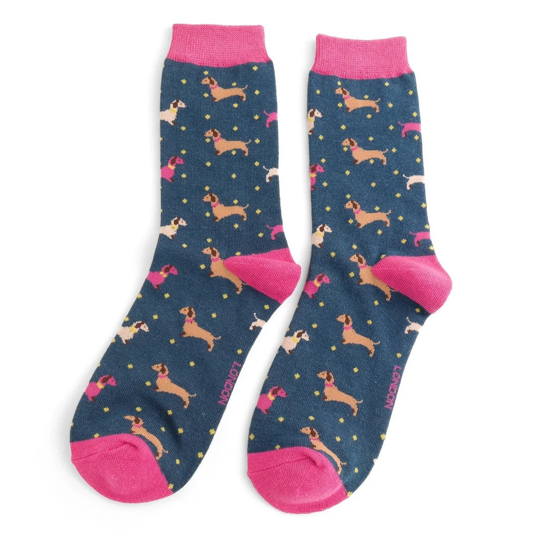 Women's Bamboo Socks - Dachshund Polka Dots image 0