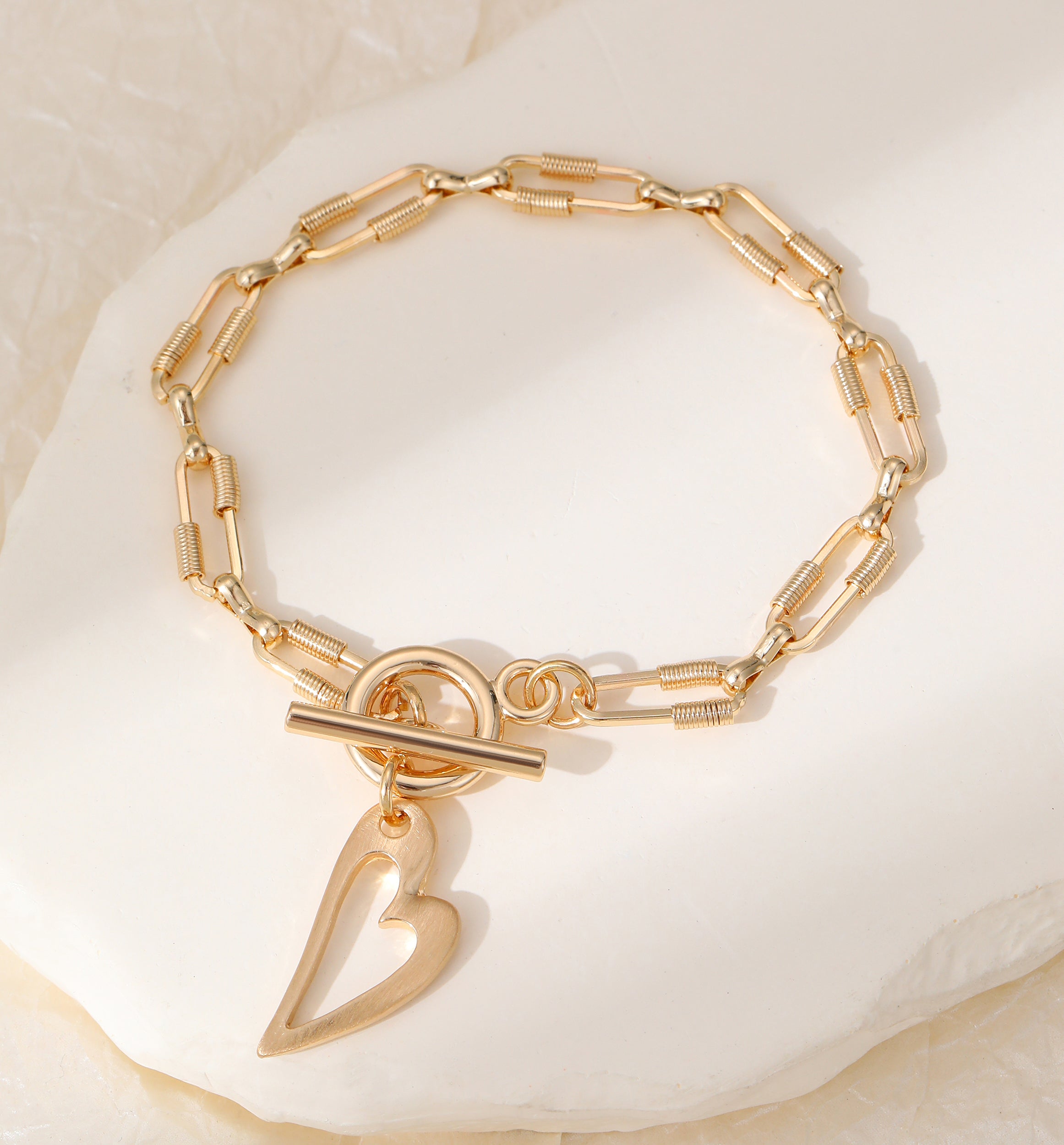 Celeana Abstract Link Heart Bracelet