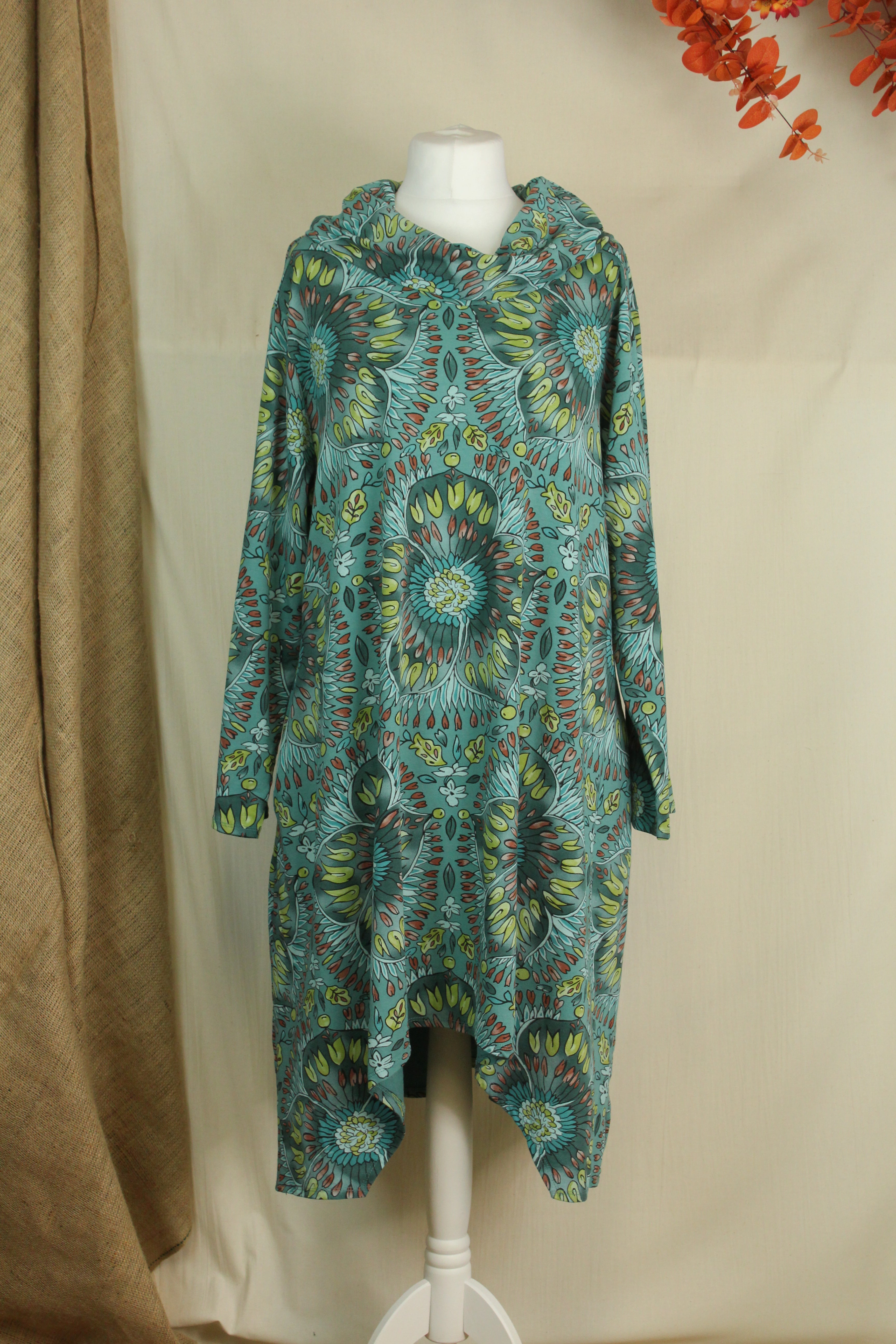 Plus Size Floral Cowl Neck Midi Dress image 2