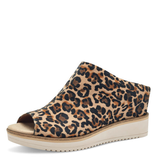 Tamaris Leather Leopard Print Mules image 1