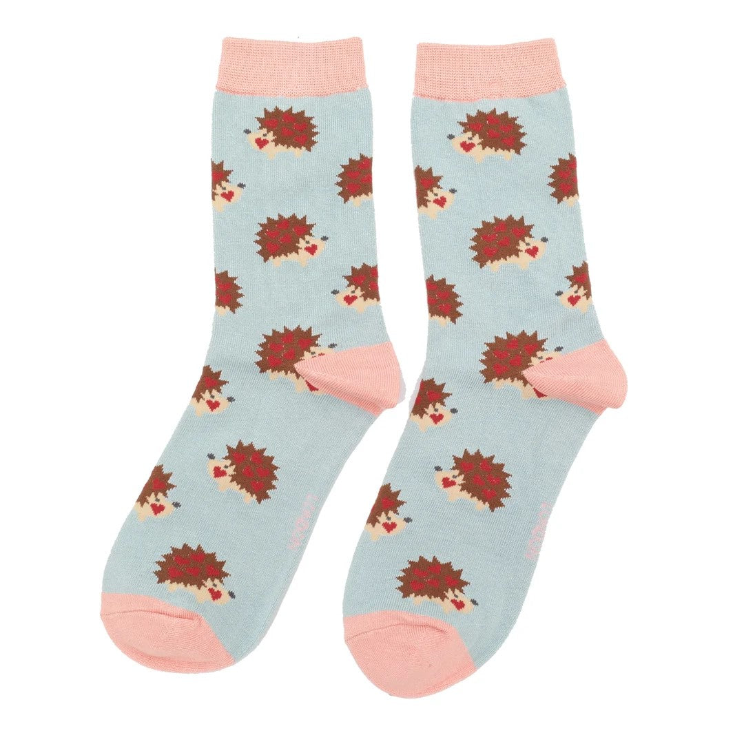 Women's Bamboo Socks - Heart Eyes Hedgehogs image 0