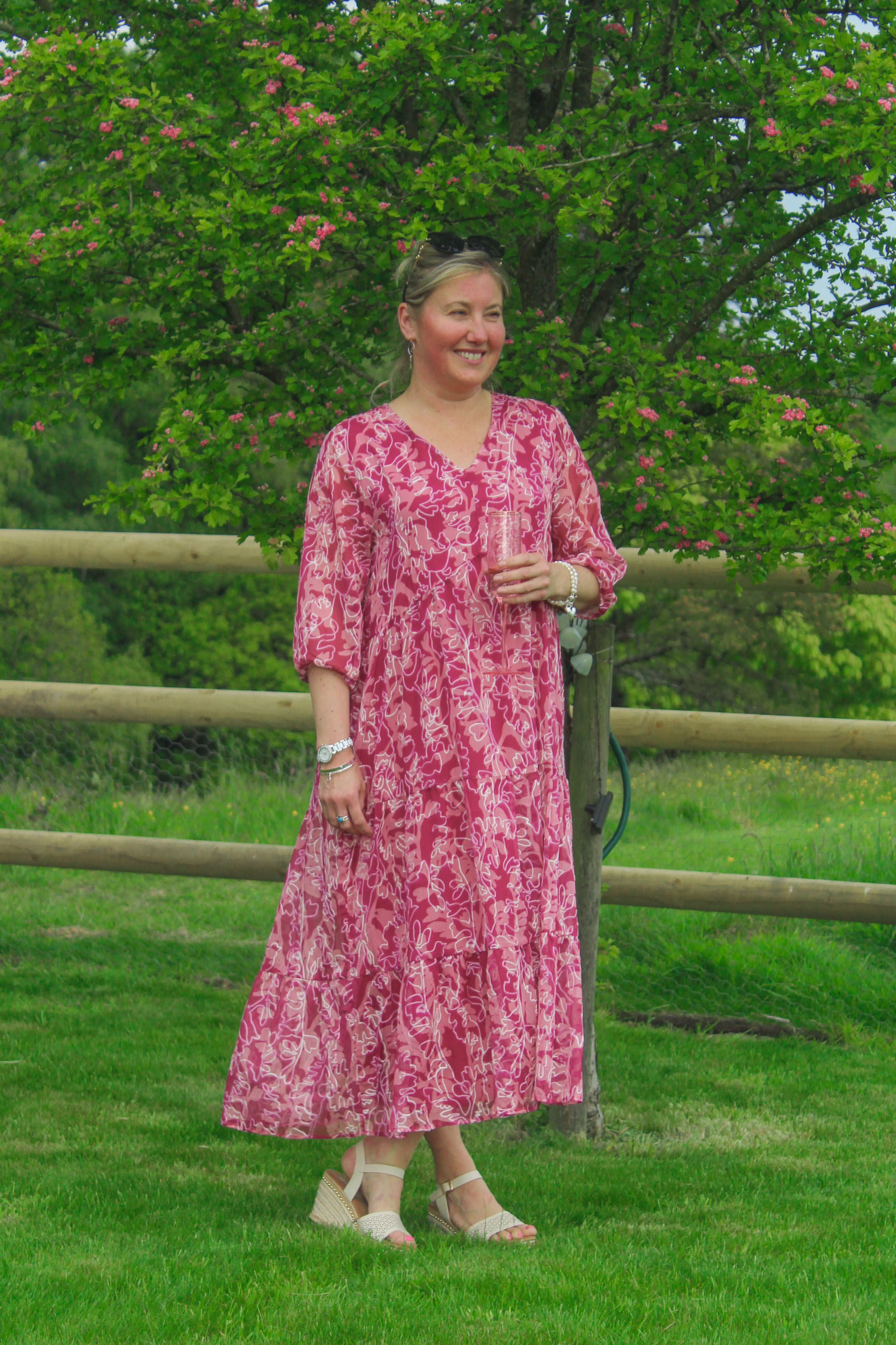 Shadow Floral Embroidered Tiered Dress image 4