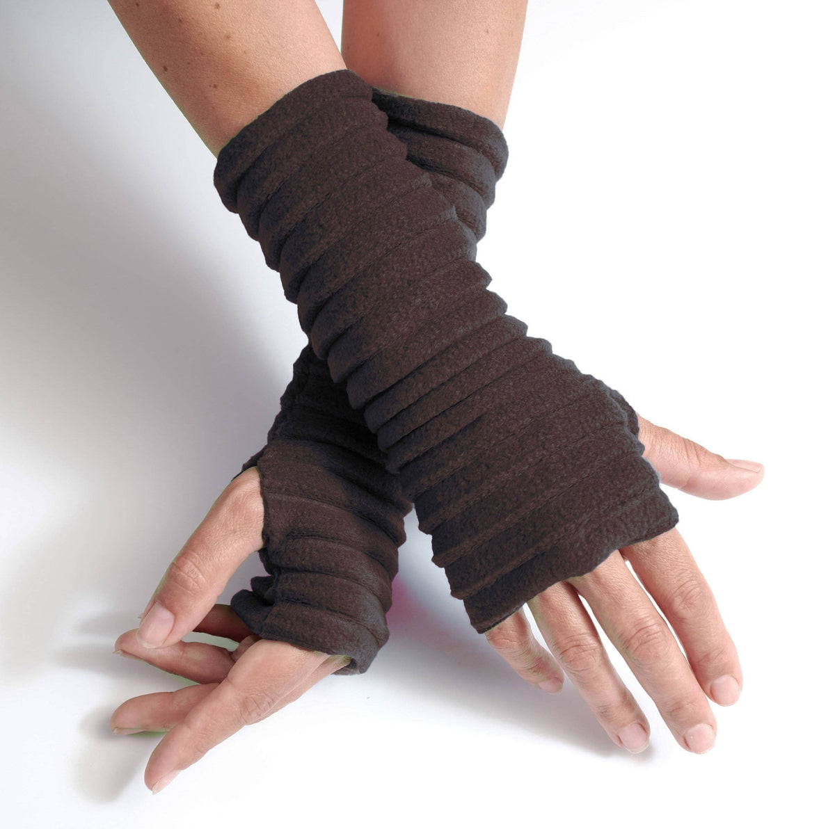 Wristees Fingerless Gloves - Chocolate Brown - The Coastal Boutique