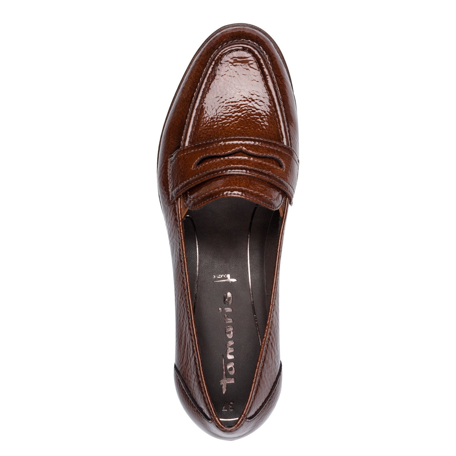 Tamaris Patent Brown Loafers image 1